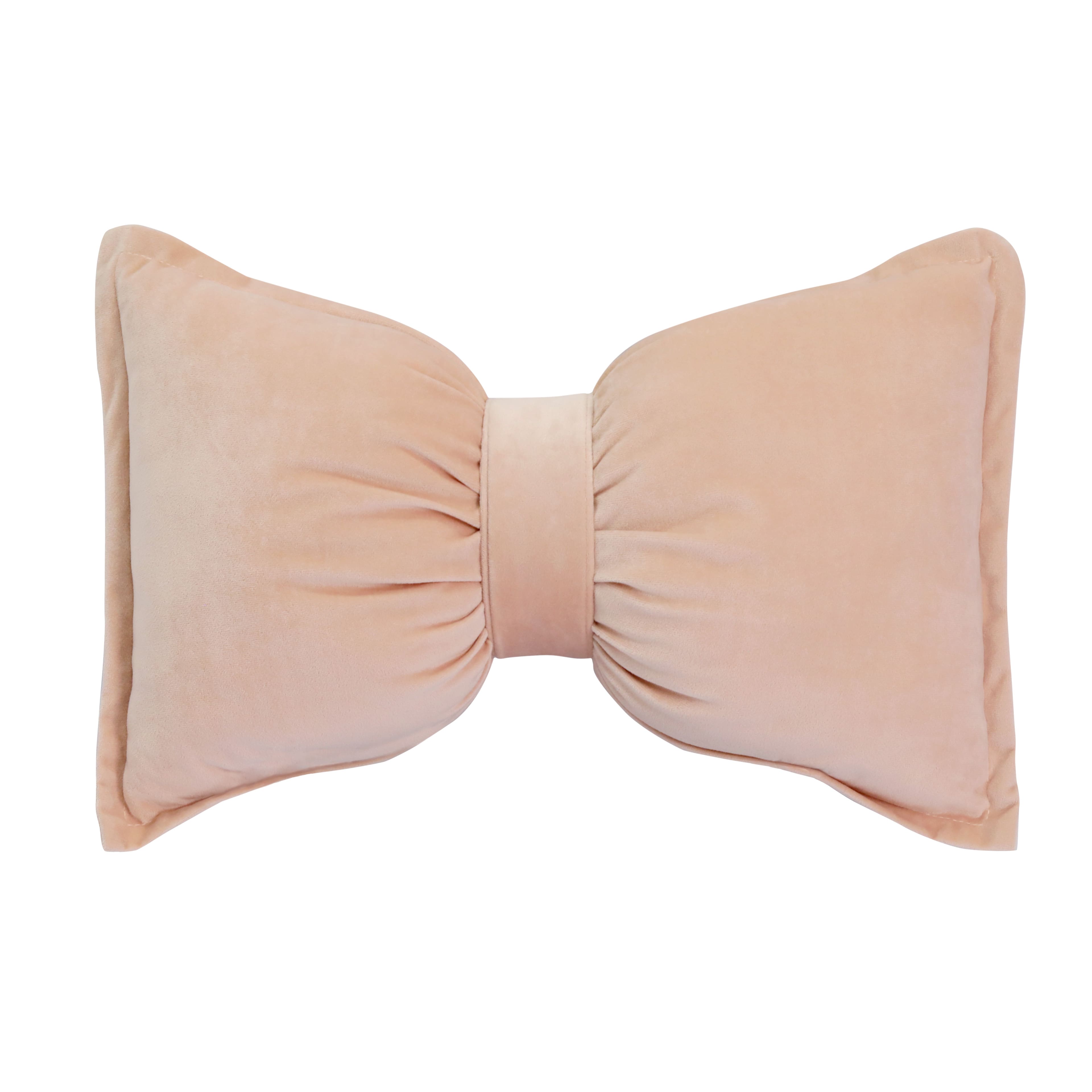 20&#x22; Pink Velvet Bow Pillow by Ashland&#xAE;
