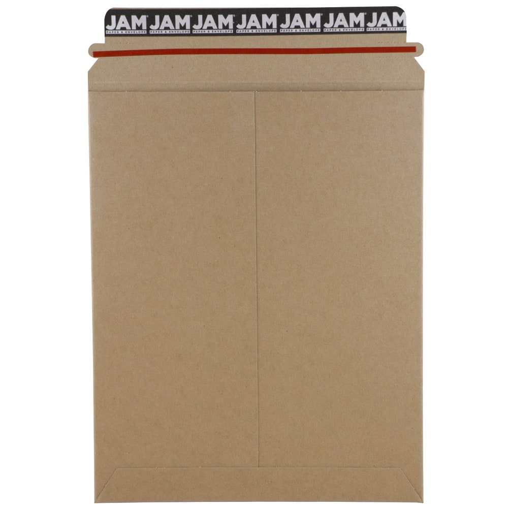 JAM Paper 9&#x22; x 11.5&#x22; Brown Kraft Flat Photo Mailer Peel &#x26; Seal Closure Envelopes, 6ct.