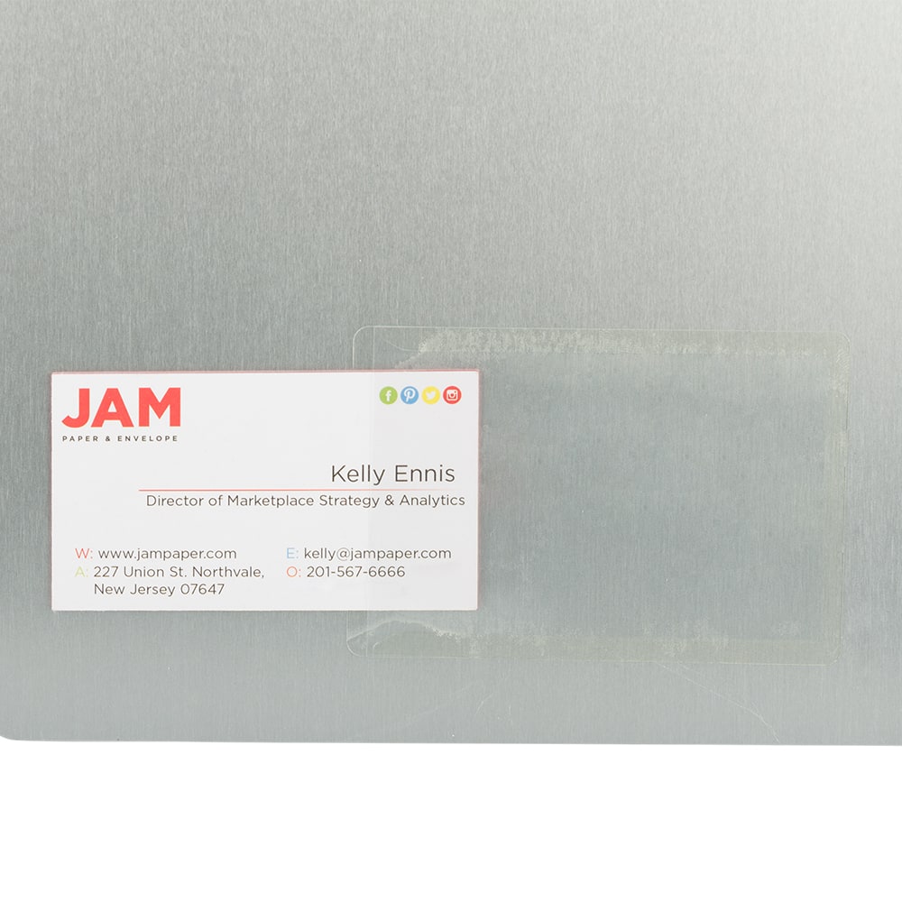 JAM Paper 2" x 3.5" Clear Self-Adhesive Business Card Holders