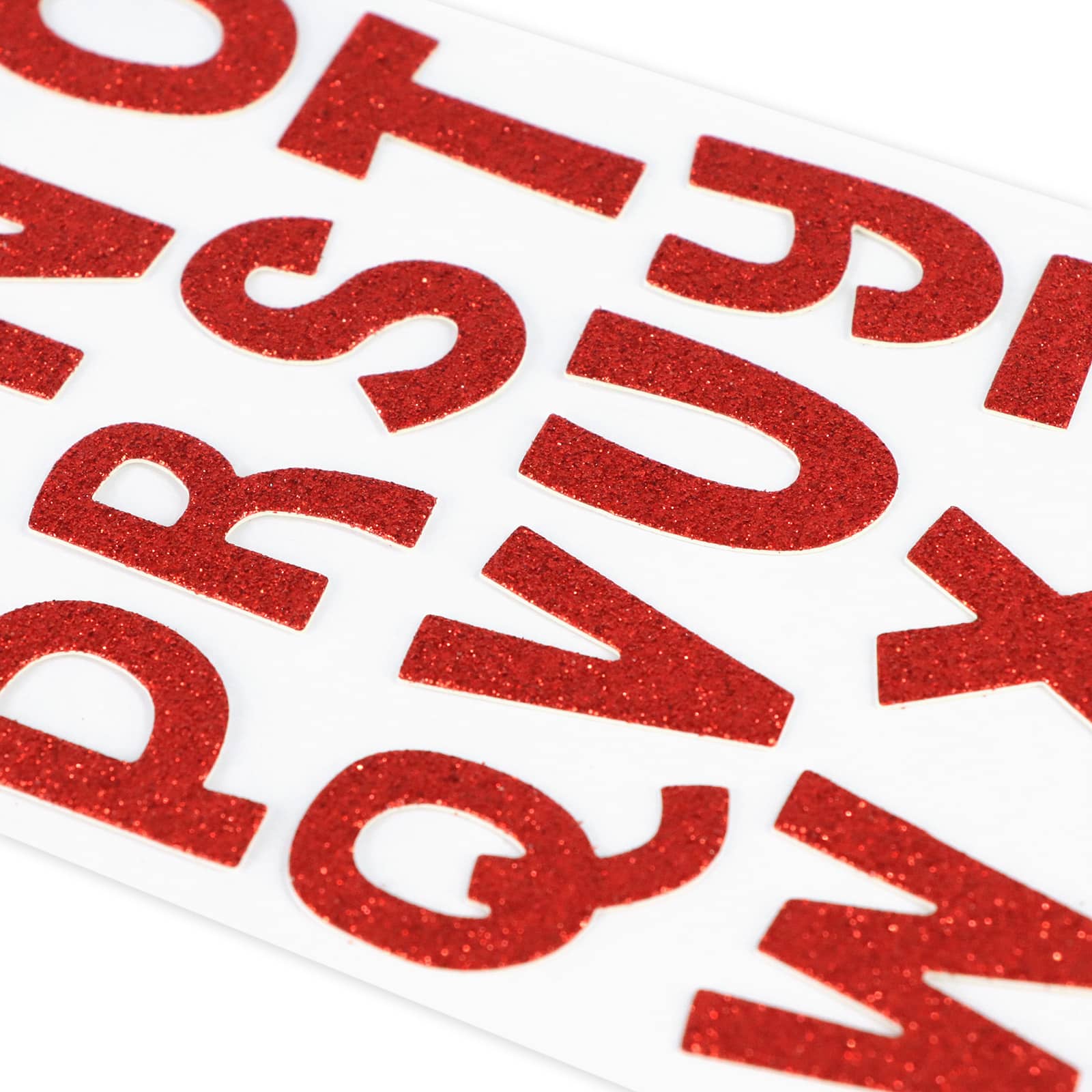 12 Pack: 1.25" Red Glitter Alphabet Stickers by Recollections™
