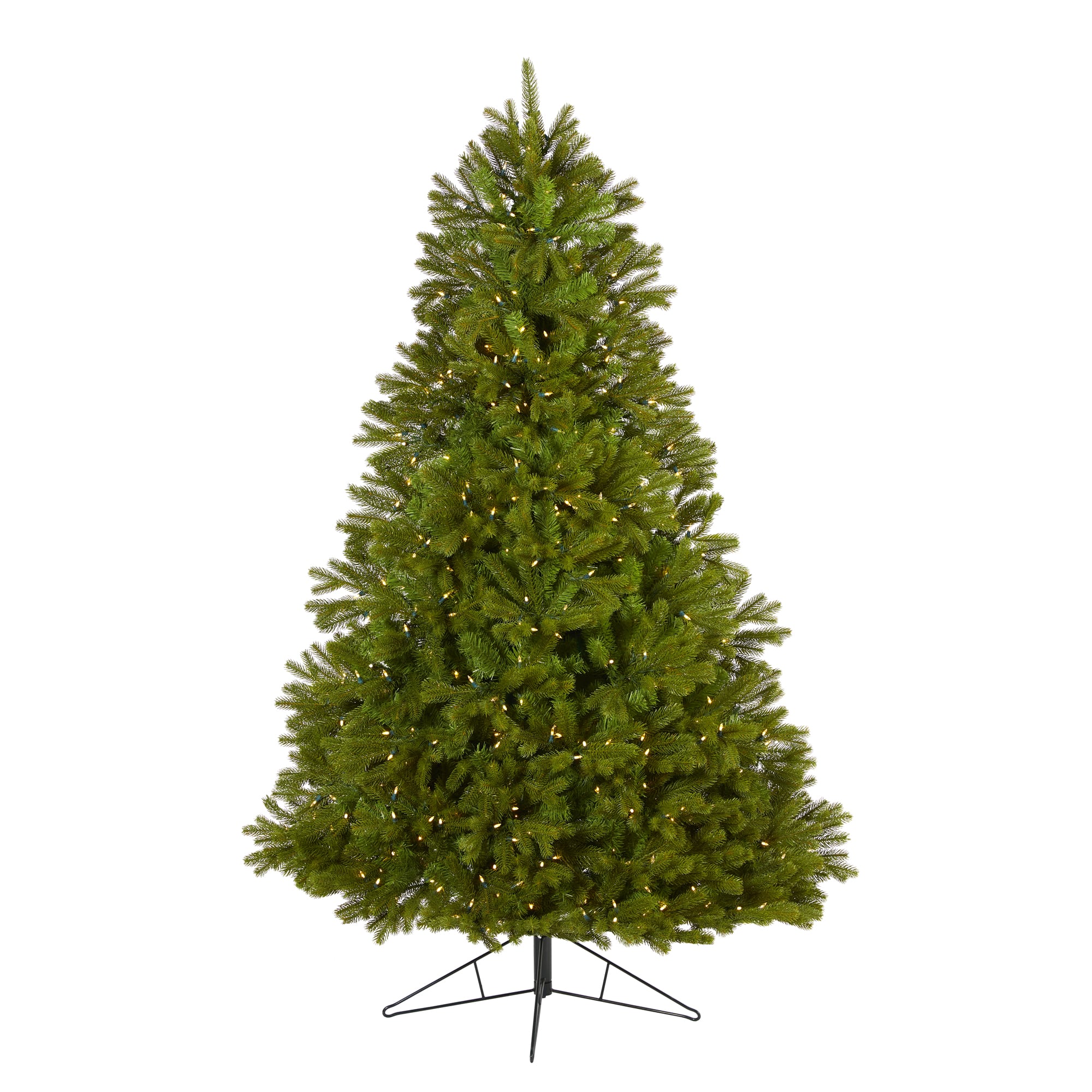 7ft. Pre-Lit Cambridge Spruce Flat Back Artificial Christmas Tree with Warm White Multifunction LED Lights