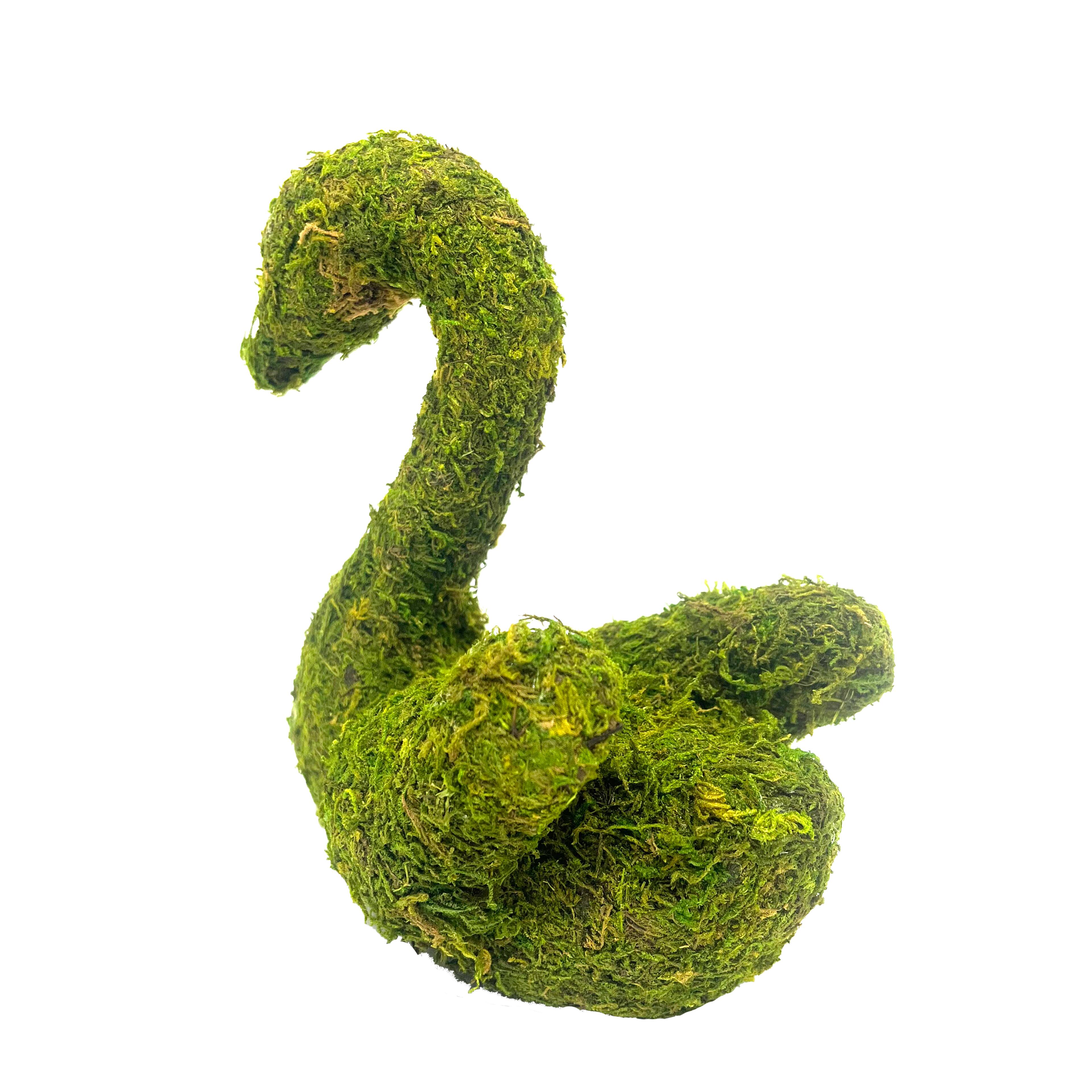 8&#x22; Green Decorative Moss Swan Accent by Ashland&#xAE;