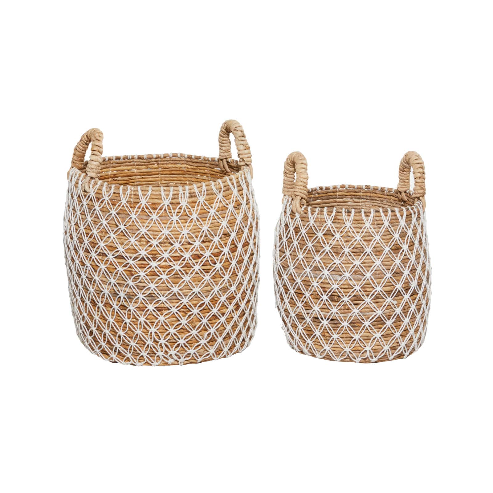 Brown Banana Leaf Coastal Storage Basket Set