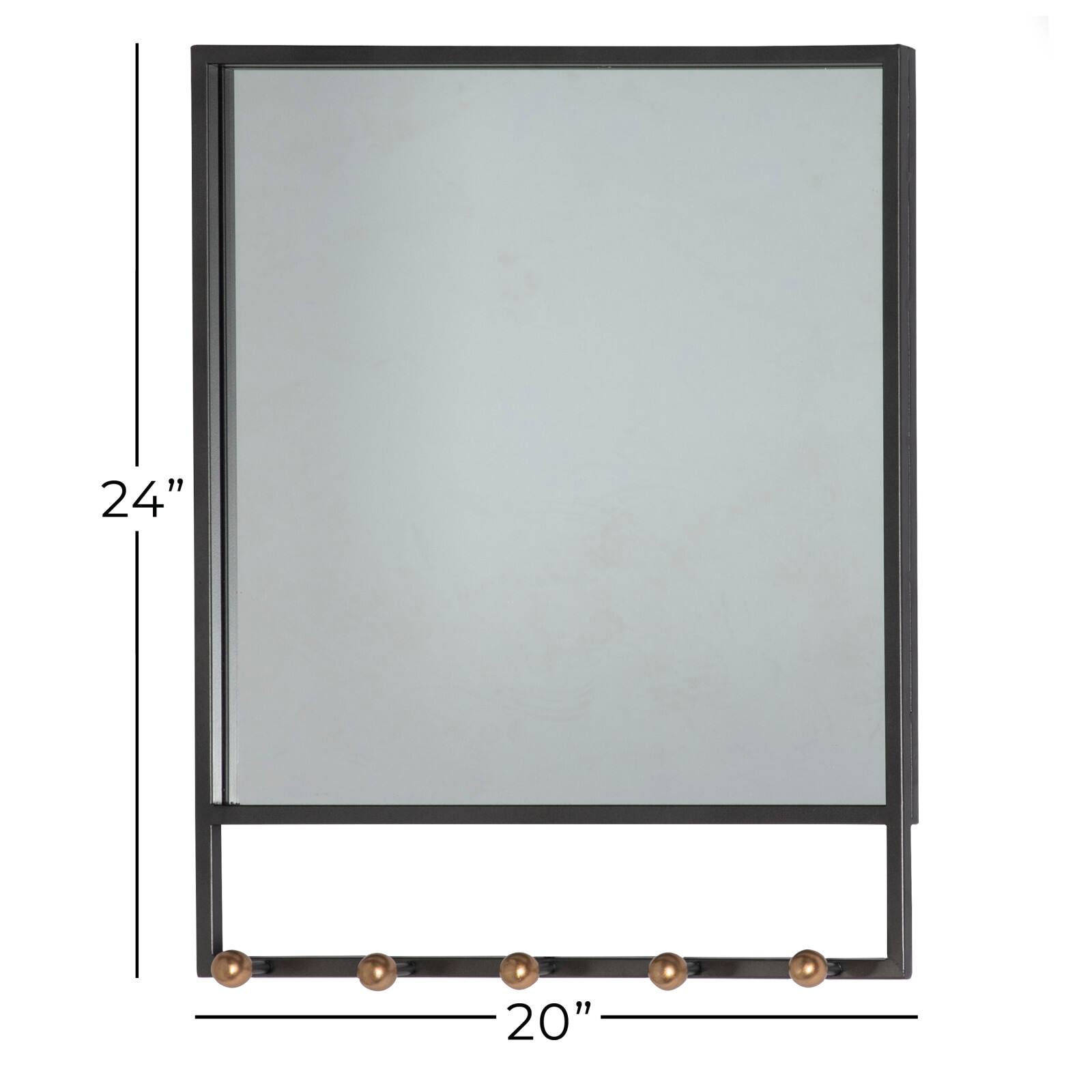 The Novogratz 24" Black Industrial Metal Wall Mirror