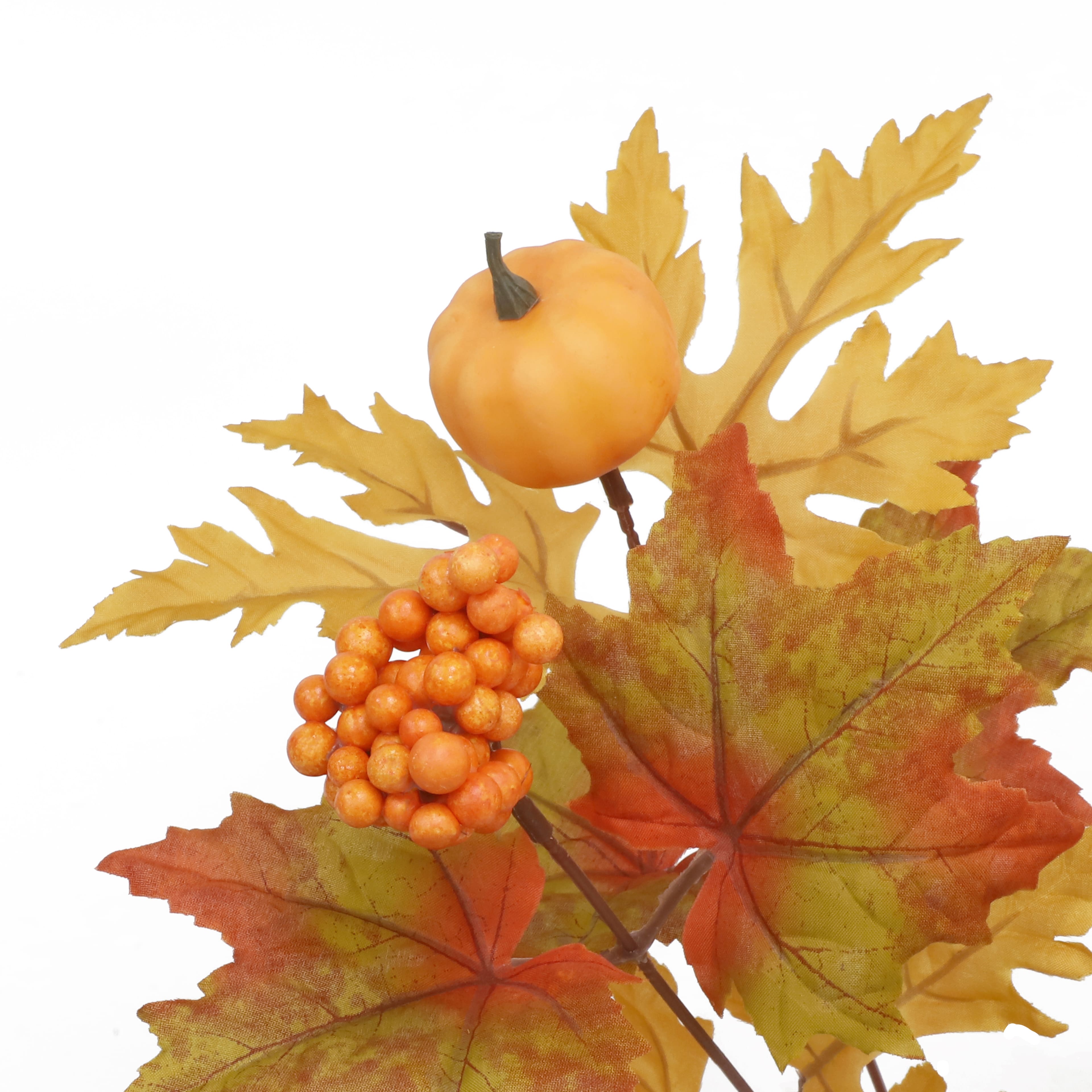 18.5" Maple Leaves, Berries & Pumpkins Bush by Ashland®