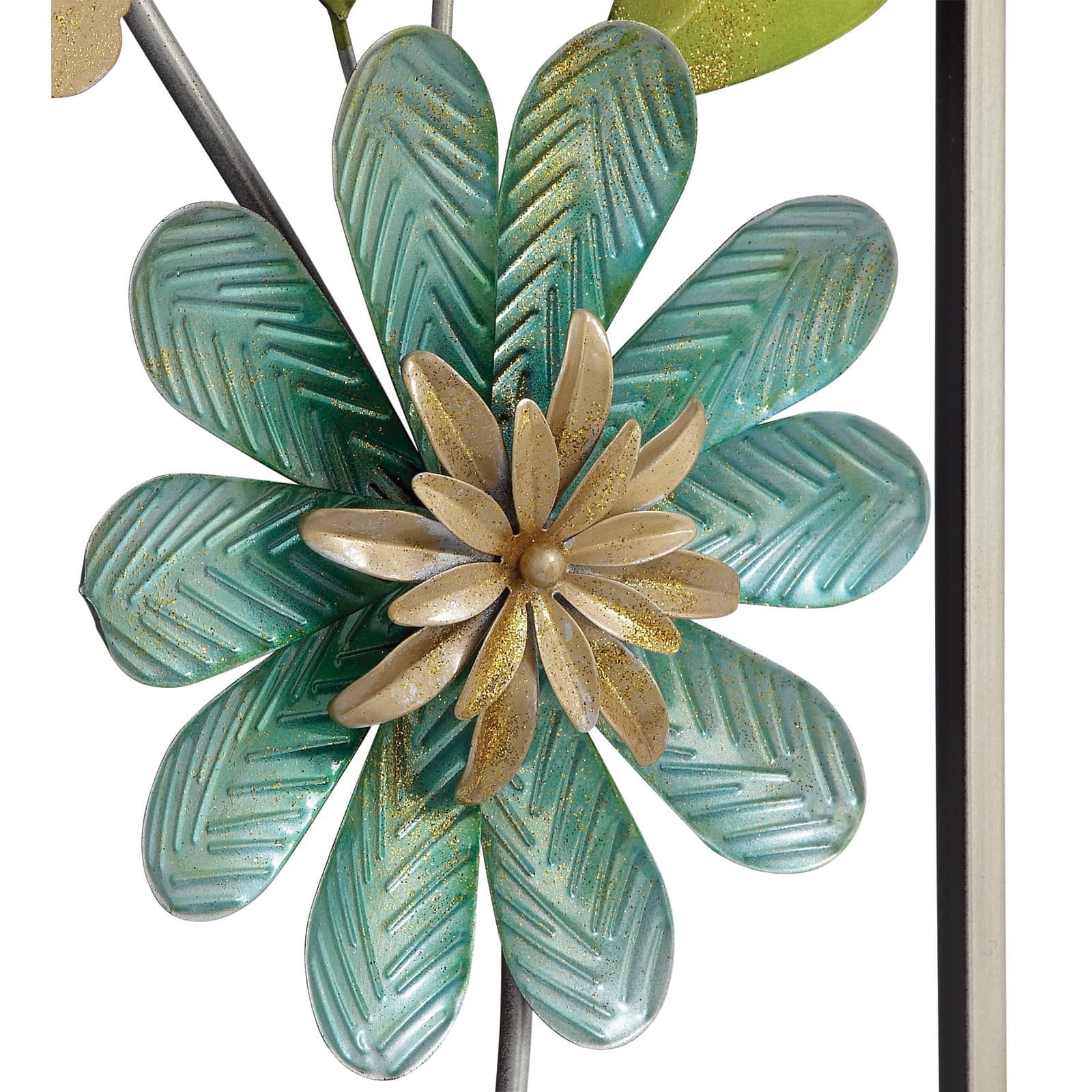 35&#x22; Green Metal Floral Wall D&#xE9;cor Set