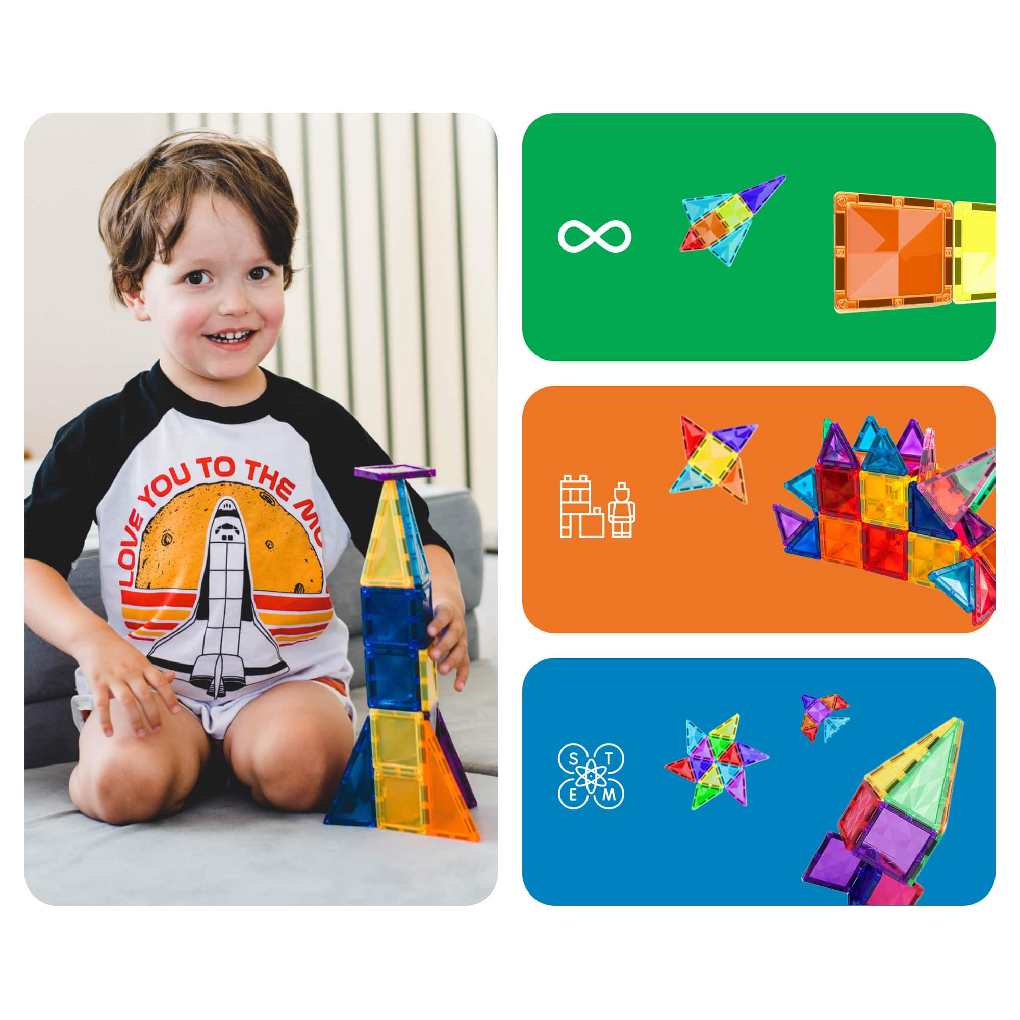 PicassoTiles&#xAE; 40-Piece Travel Size Building Block Tile Set
