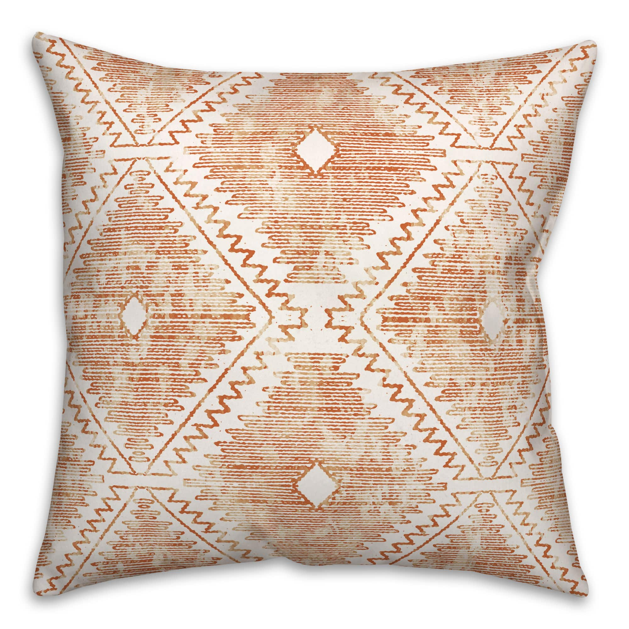 Orange Ikat Throw Pillow