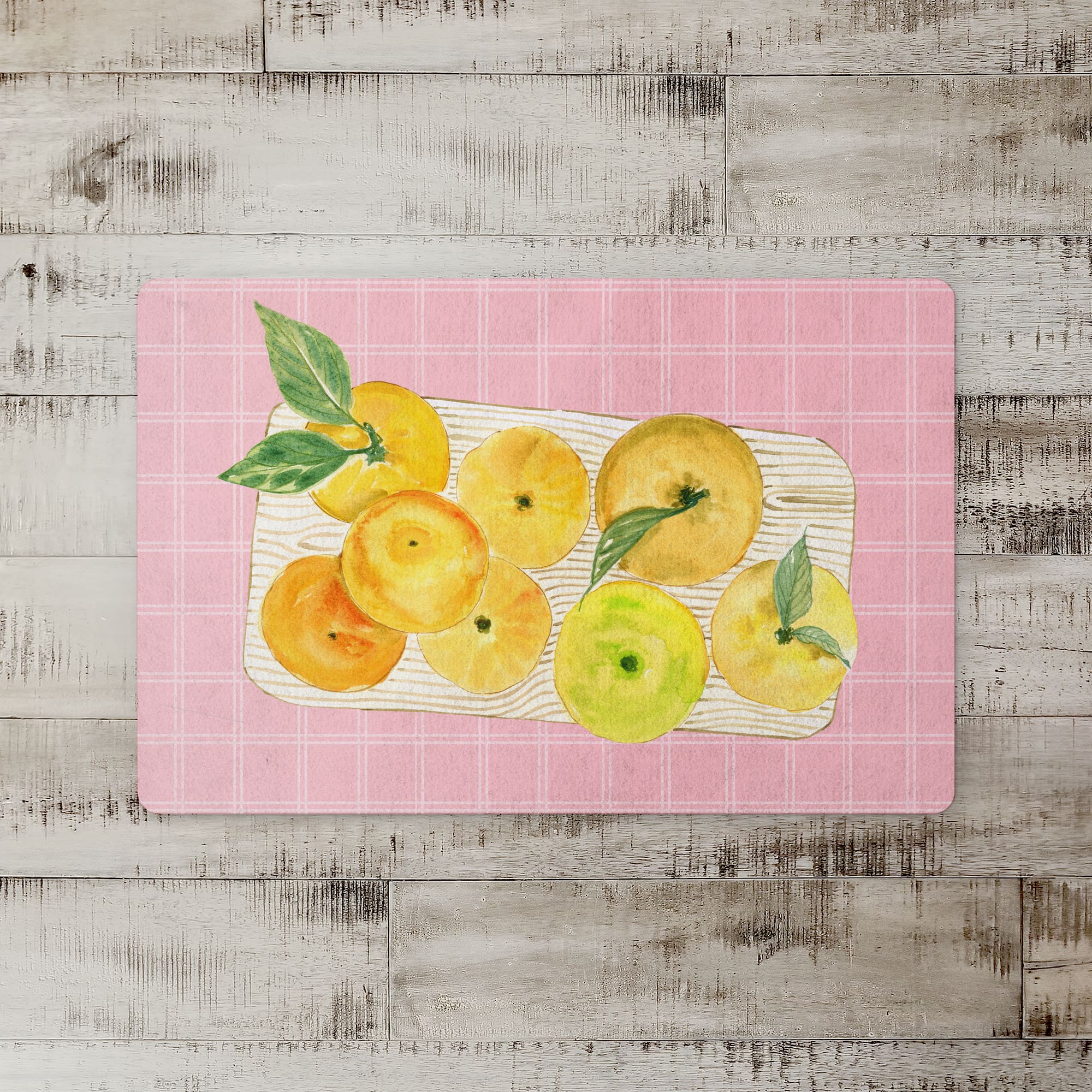 Watercolor Citrus Board Floor Mat