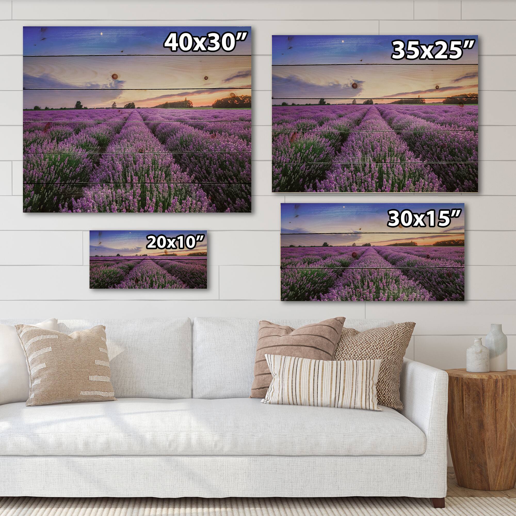 Designart - Sunrise & Dramatic Clouds Over Lavender Field II