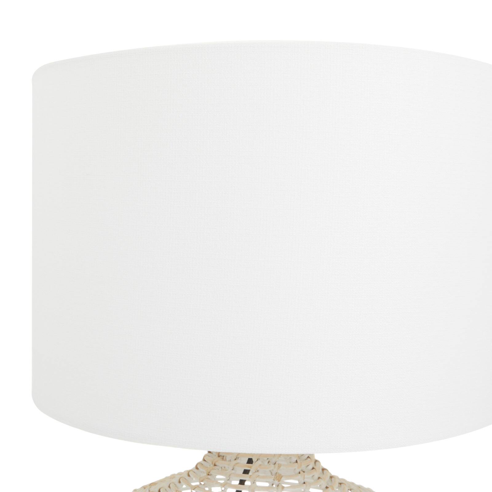 Beige Linen Coastal Table Lamp, 25" x 15" x 15"