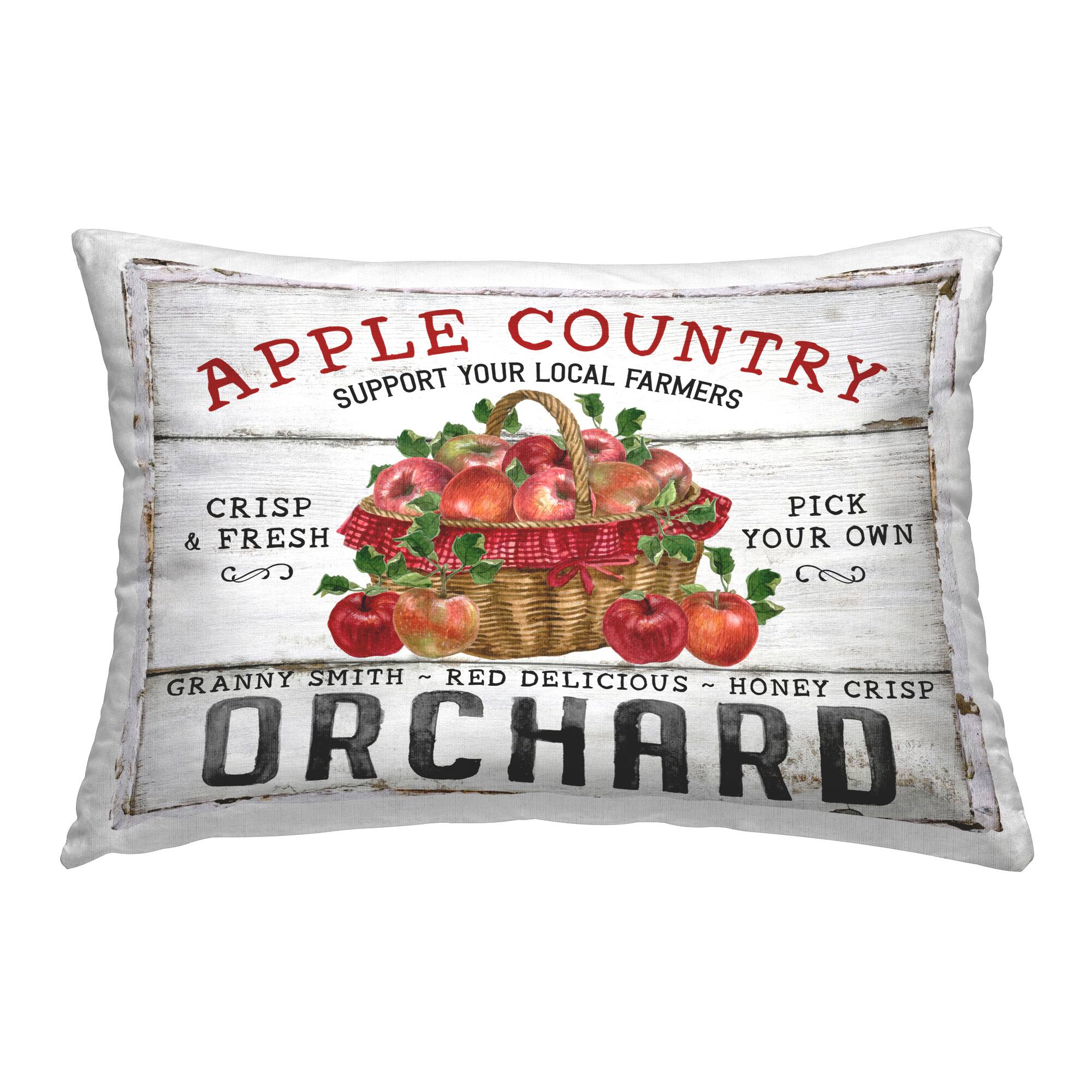 Stupell Industries Rustic Apple Orchard Decorative Printed Throw Pillow
