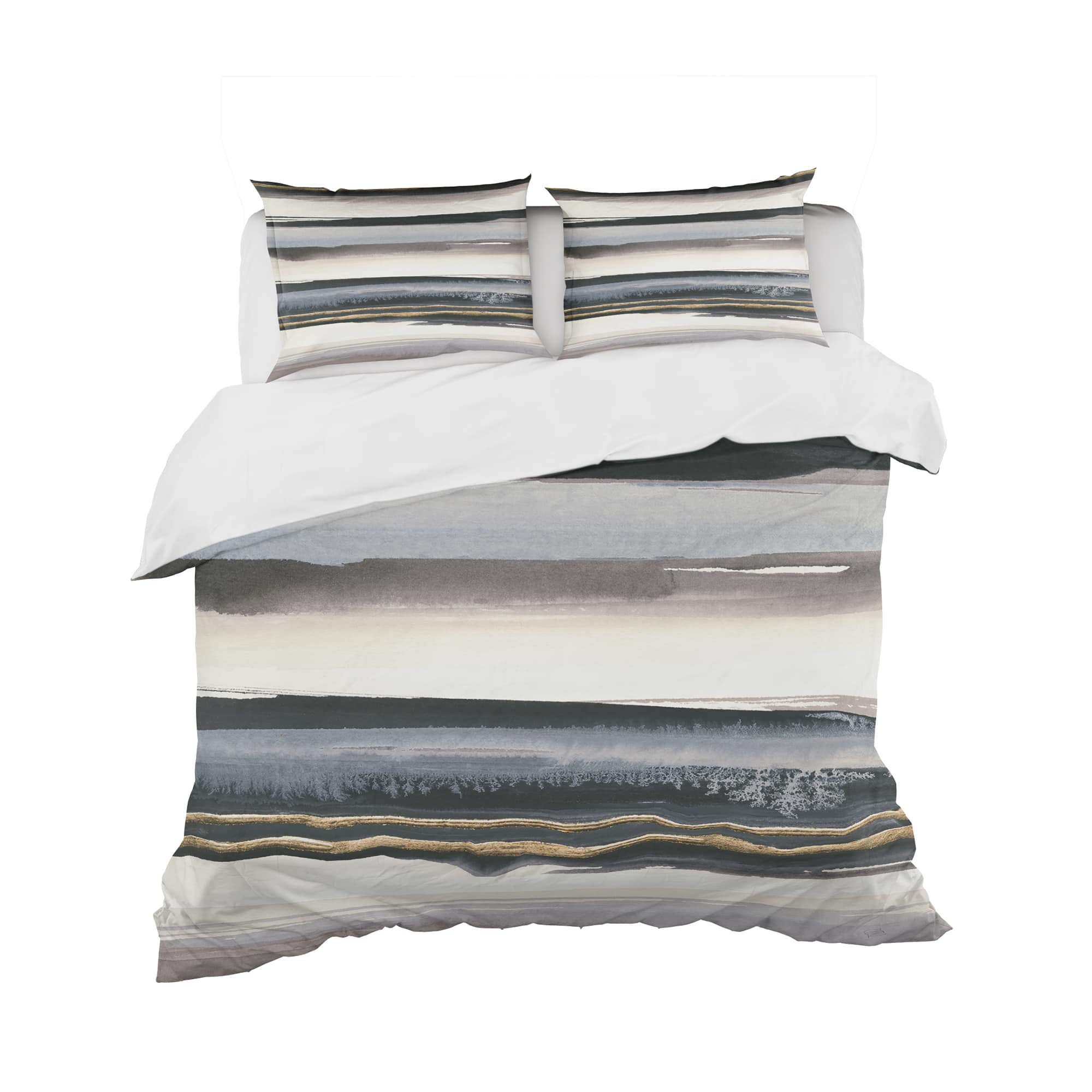 Designart &#x27;Gold Watercolor Amethyst I&#x27; Glam Bedding Set - Duvet Cover &#x26; Shams