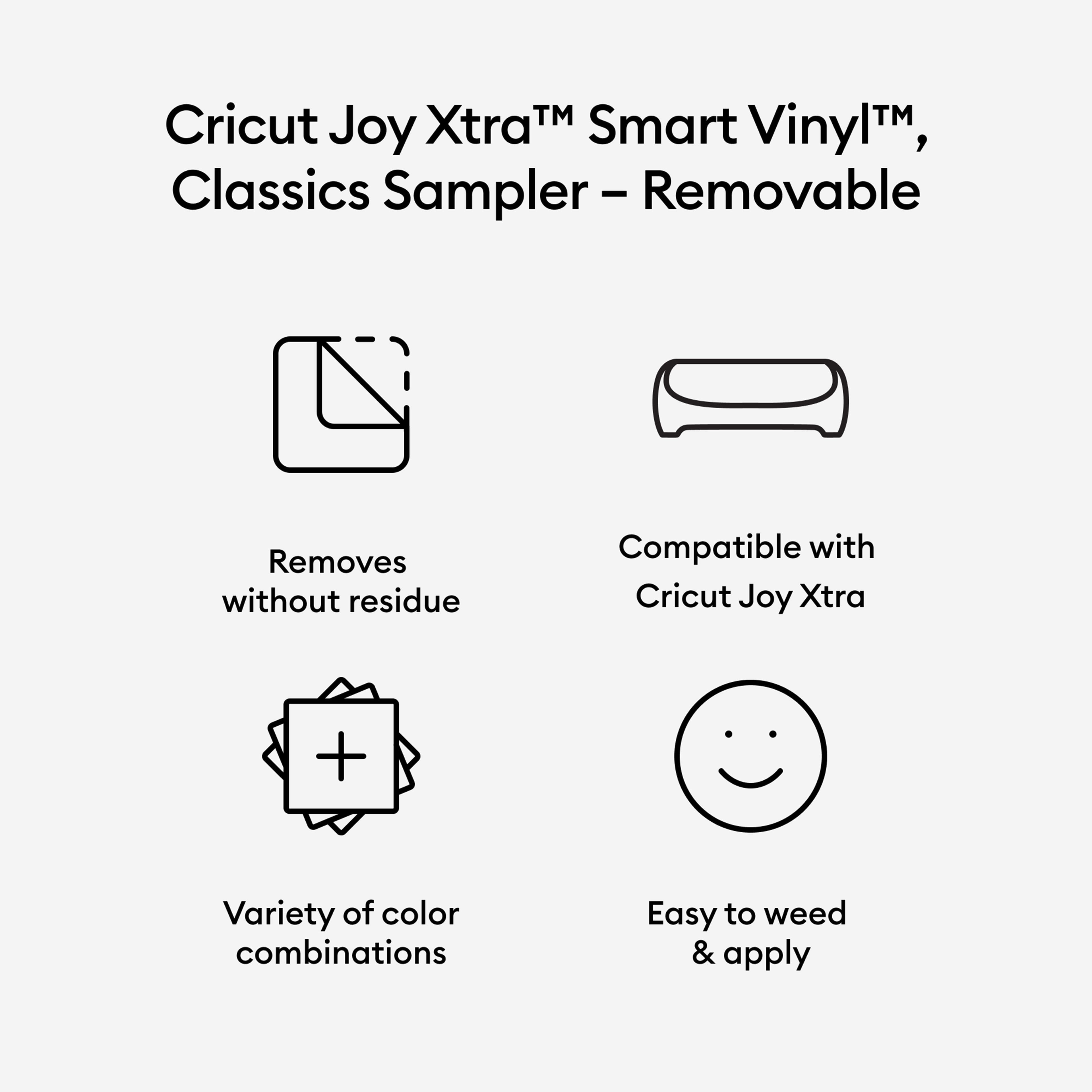 Cricuit Joy Xtra™ Removable Smart Vinyl™ Classics Sampler, 3ct.
