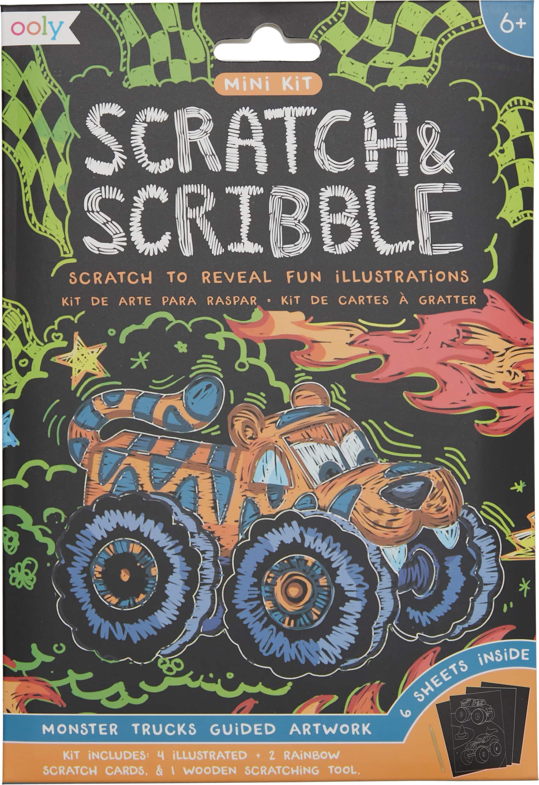 OOLY Mini Scratch &#x26; Scribble Monster Truck Art Kit