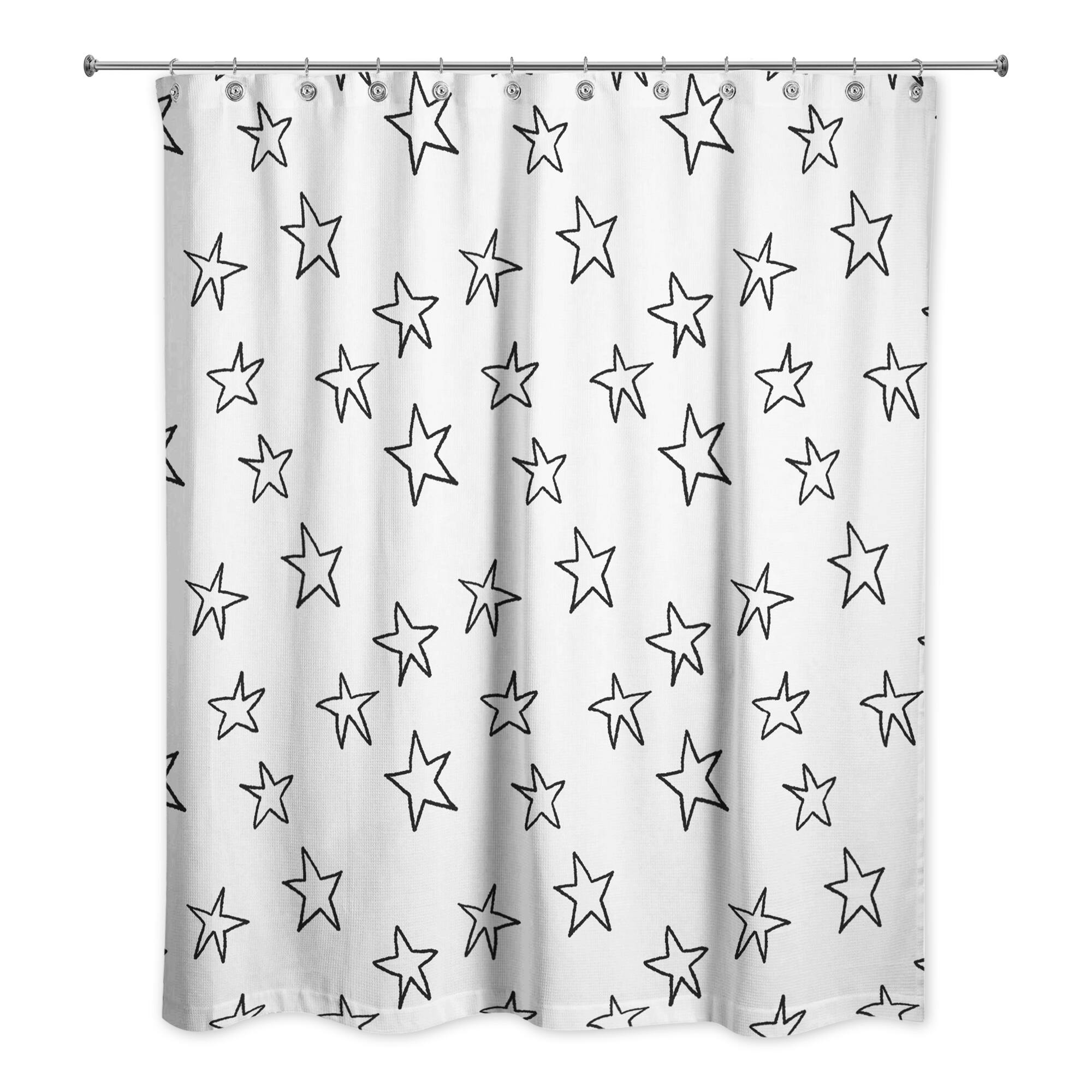 Simple Star Pattern 71" x 74" Shower Curtain