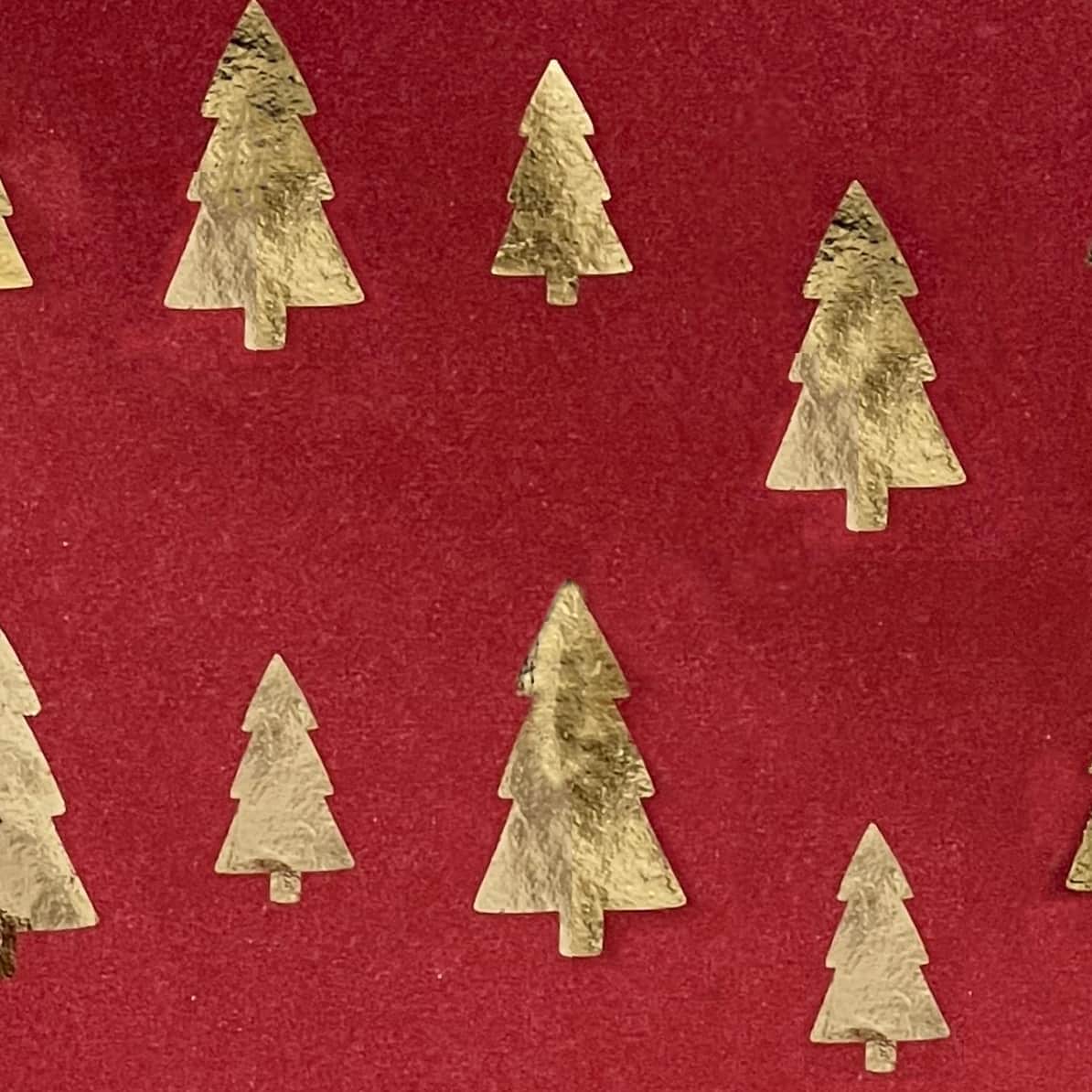 Burgundy & Gold Foil Trees Premium Gift Wrap by Celebrate It™