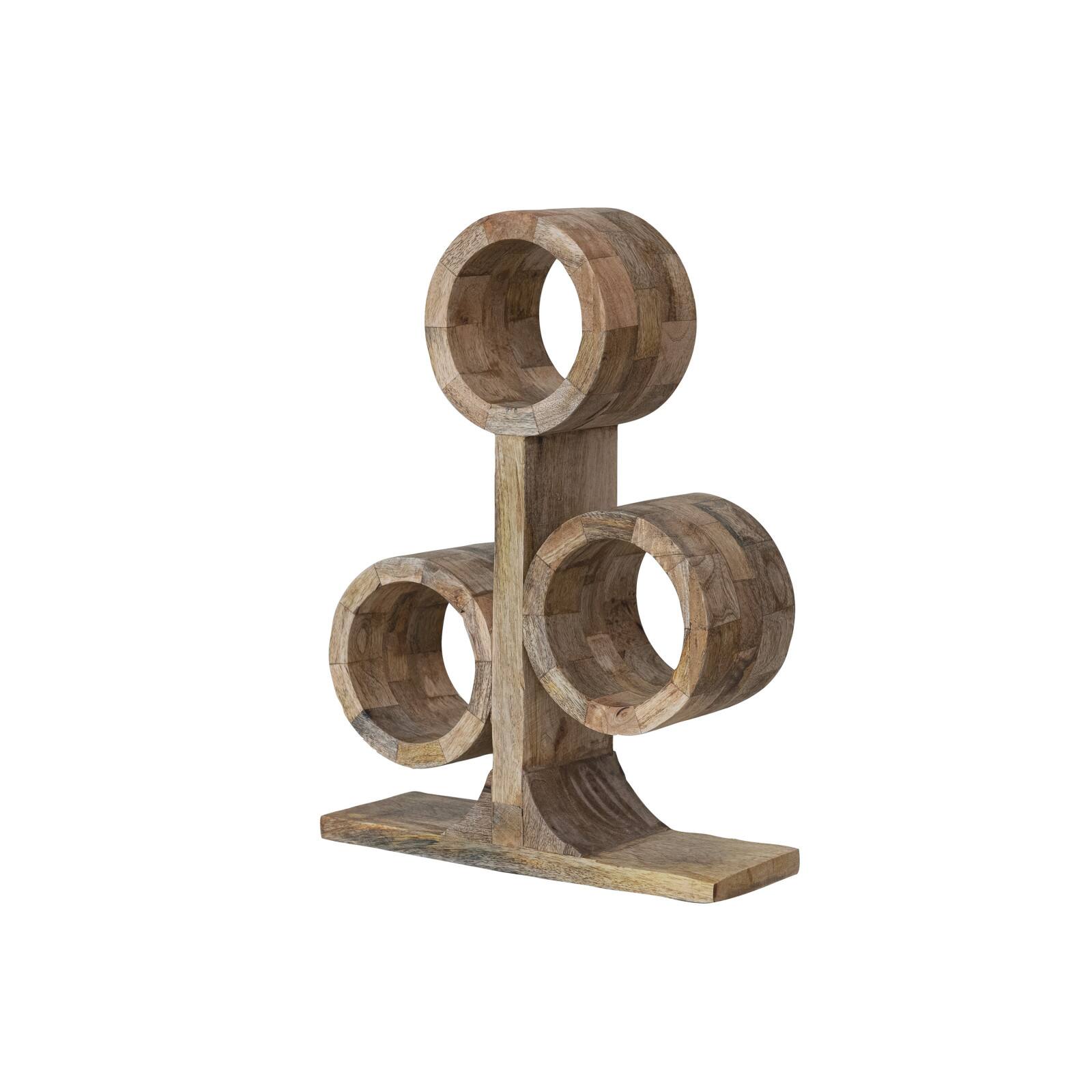 Hello Honey&#xAE; 15.25&#x22; Natural Mango Wood Circular Wine Rack