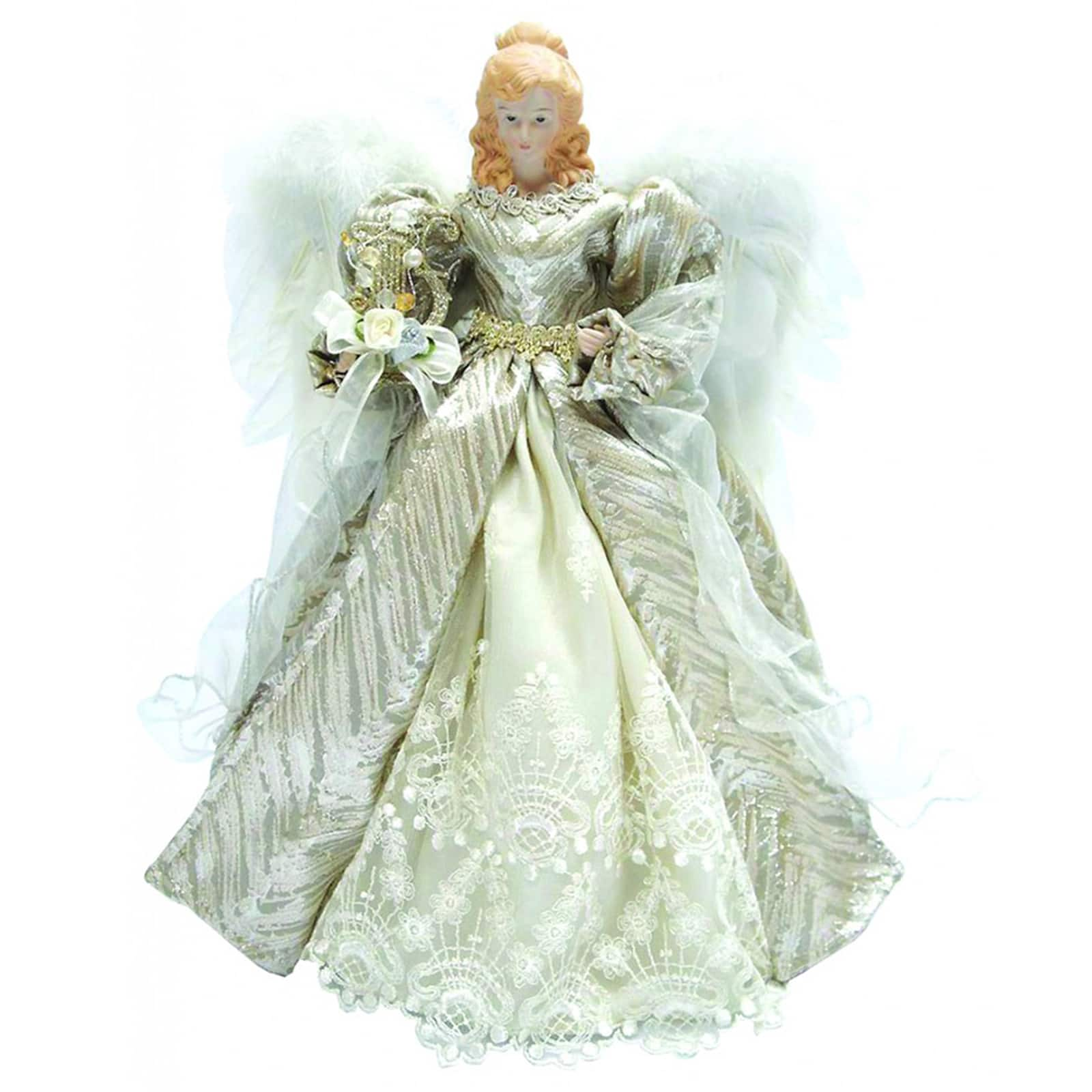 Santa&#x27;s Workshop 16&#x22; Silver Elegance Angel Tree Topper