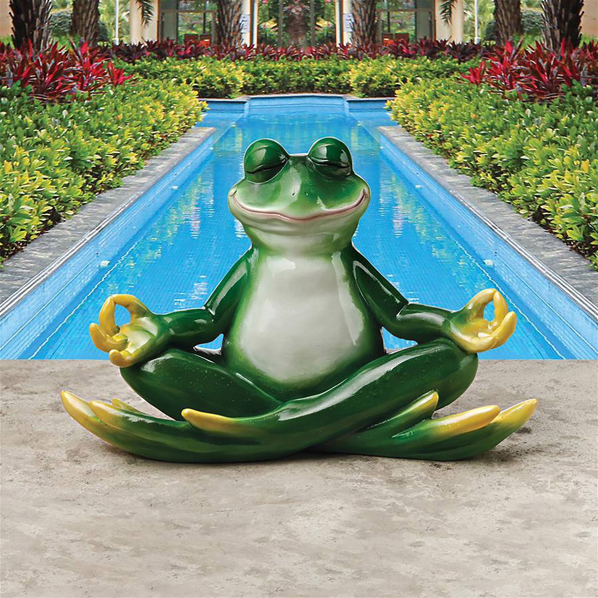 Design Toscano 12&#x22; Strike a Pose Zen Yoga Frog Statues, 2ct.