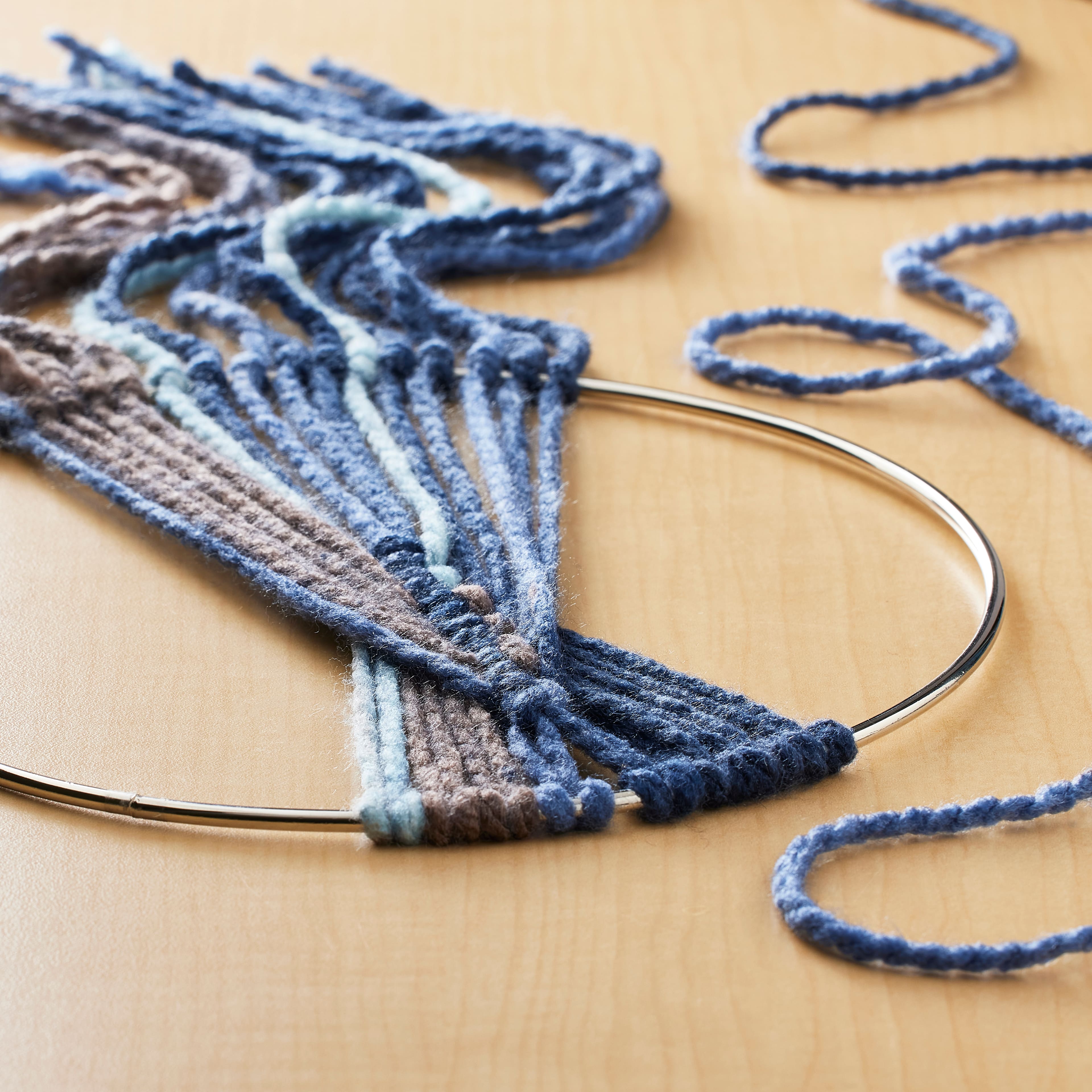 Macramé Nickel-Plated Hoop by Loops & Threads®