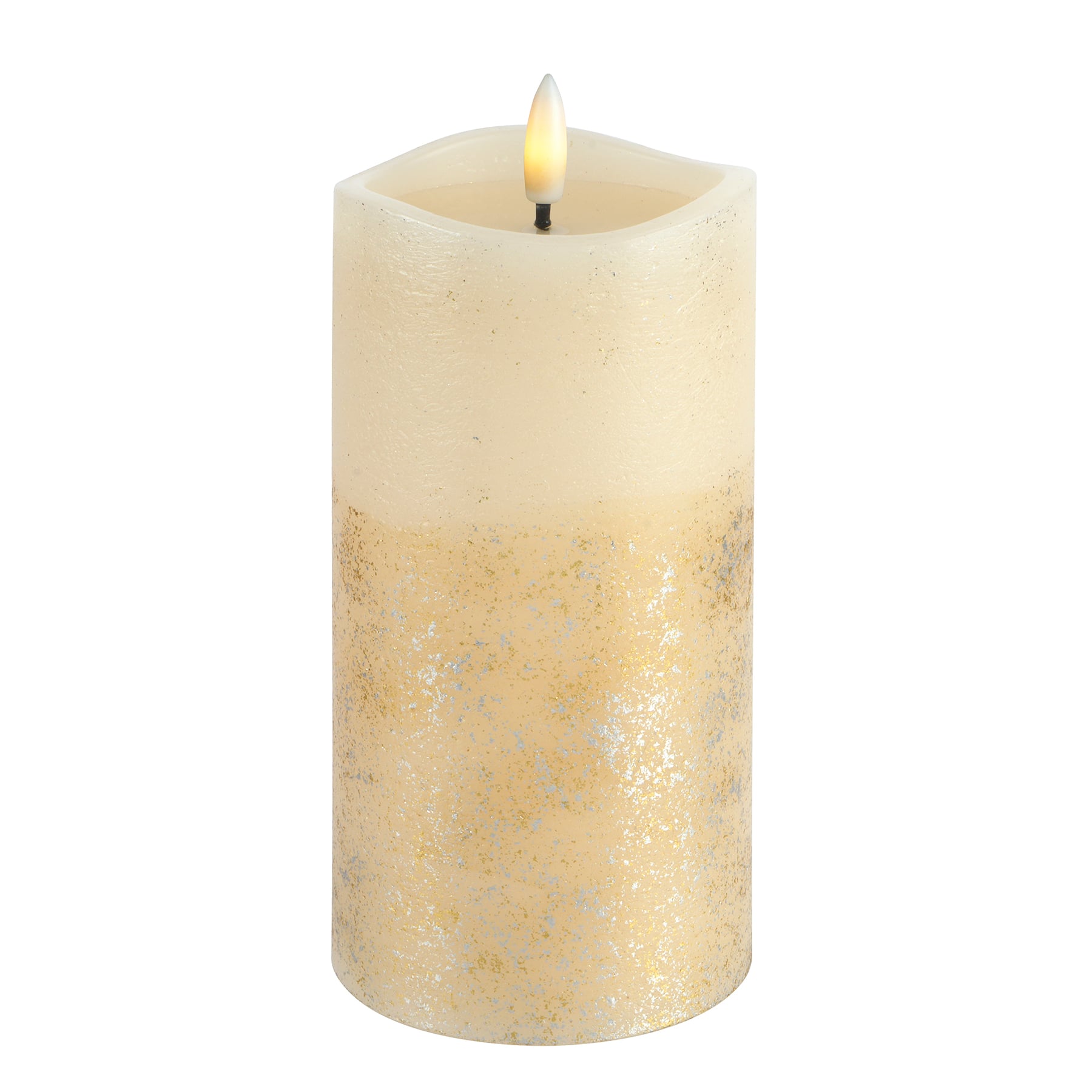 3&#x22; x 6&#x22; Cream &#x26; Gold LED Wax Pillar Candle by Ashland&#xAE;