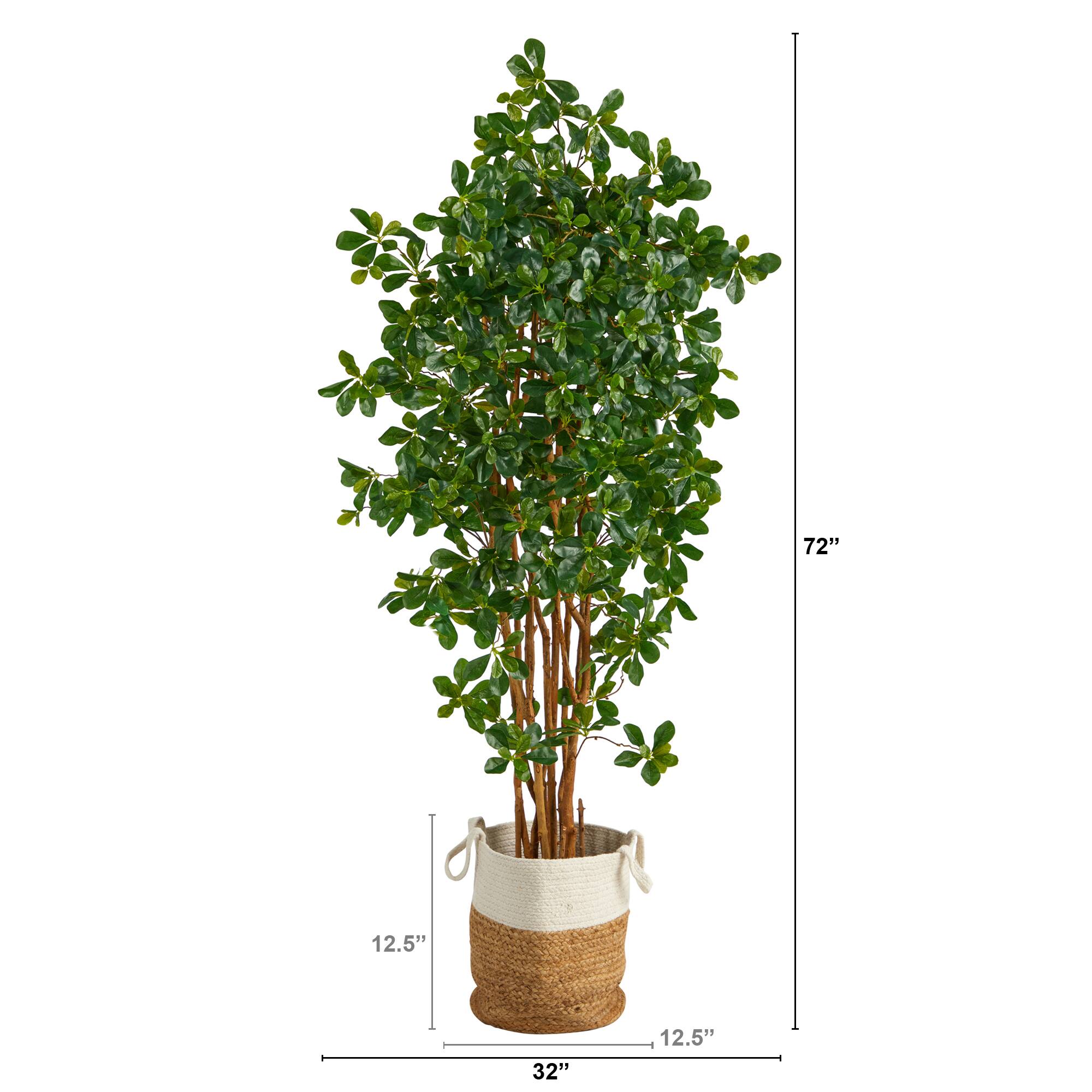 6ft. Black Olive Artificial Tree in Handmade Natural Jute and Cotton Planter