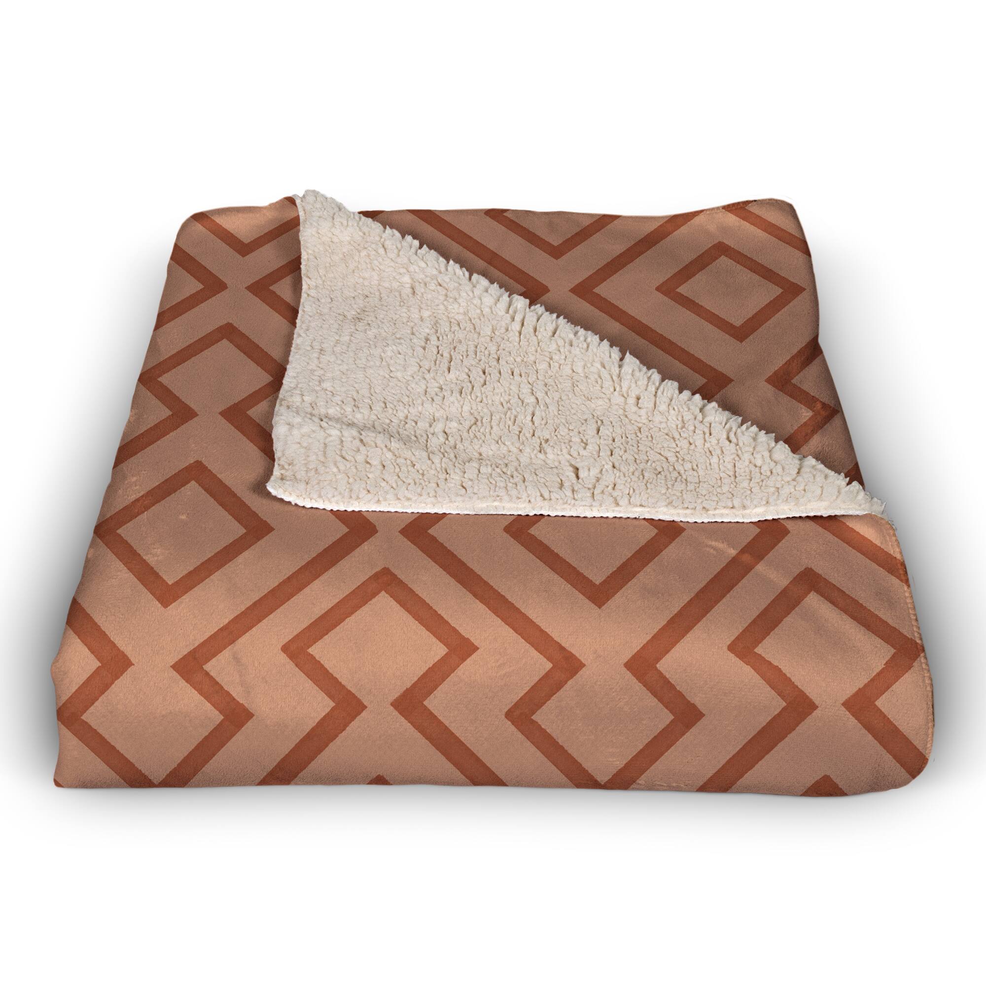 Terracotta Diamond 50" x 60" Sherpa Fleece Blanket