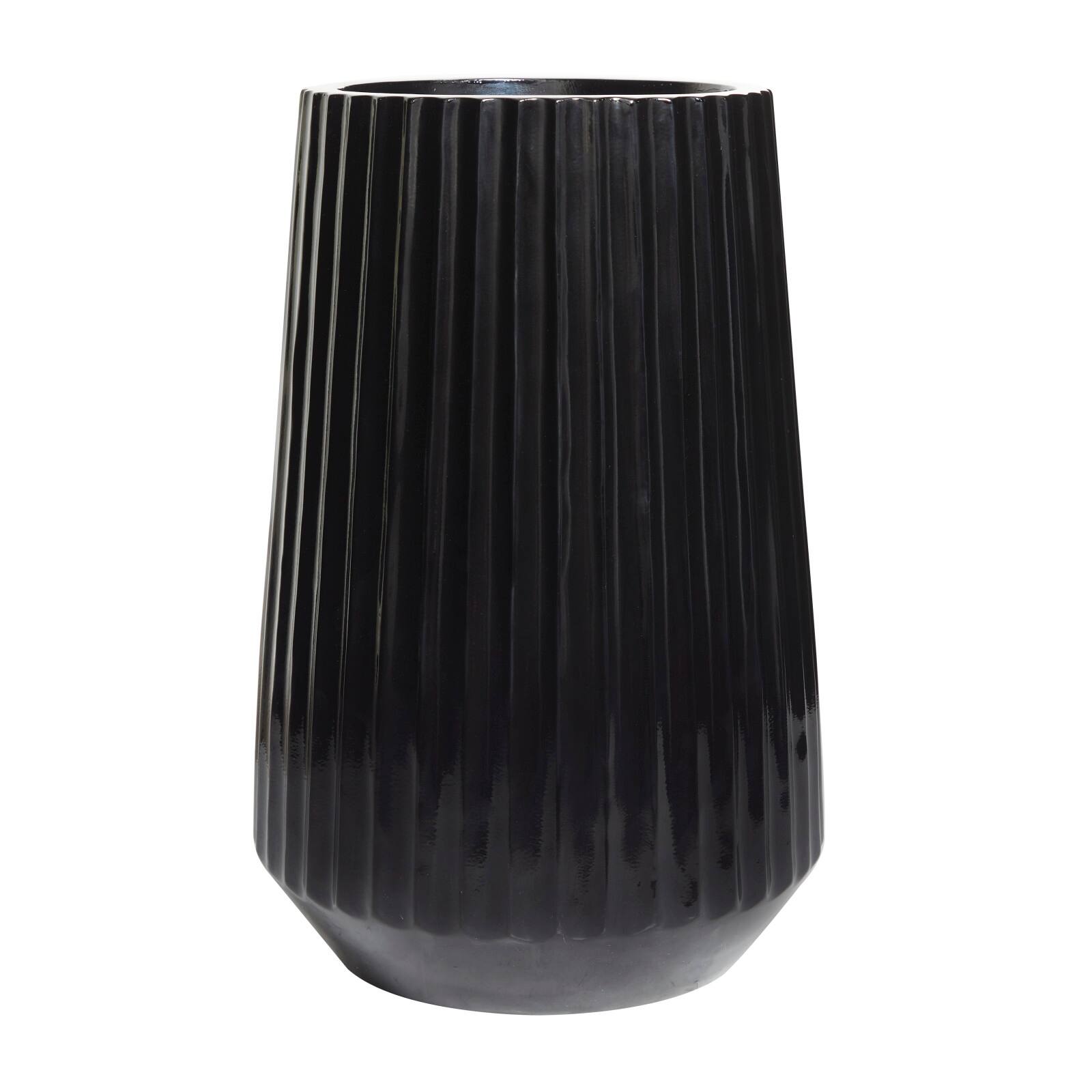 24&#x22; Black Modern Vase