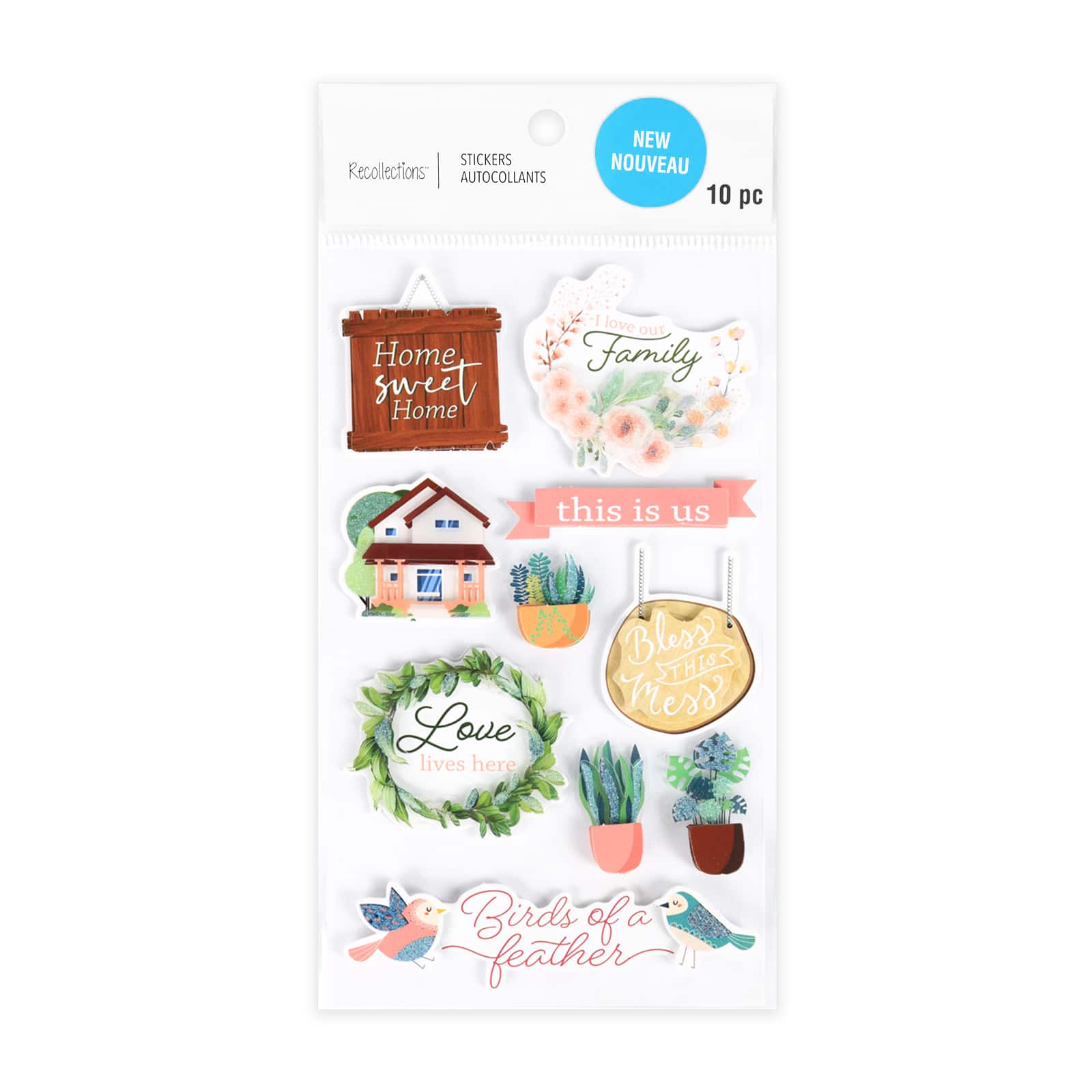 12 Pack: Home Sweet Home & Family Stickers by Recollections™