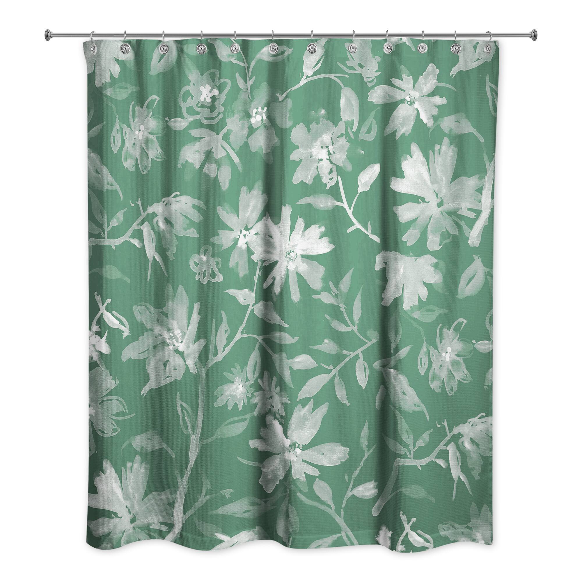 Floral Pattern Shower Curtain
