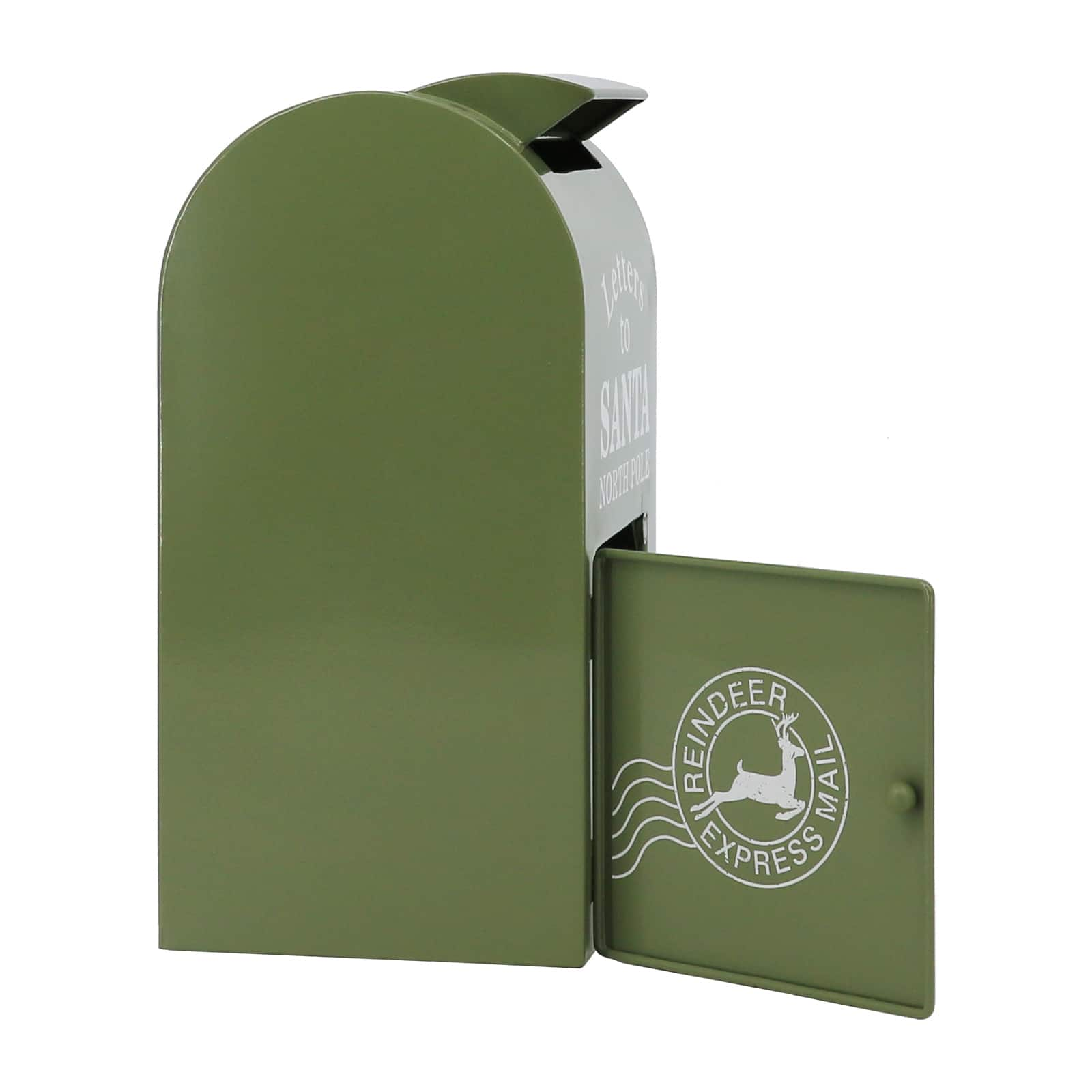 13&#x22; Green Letters to Santa Metal Mailbox Tabletop D&#xE9;cor by Ashland&#xAE;