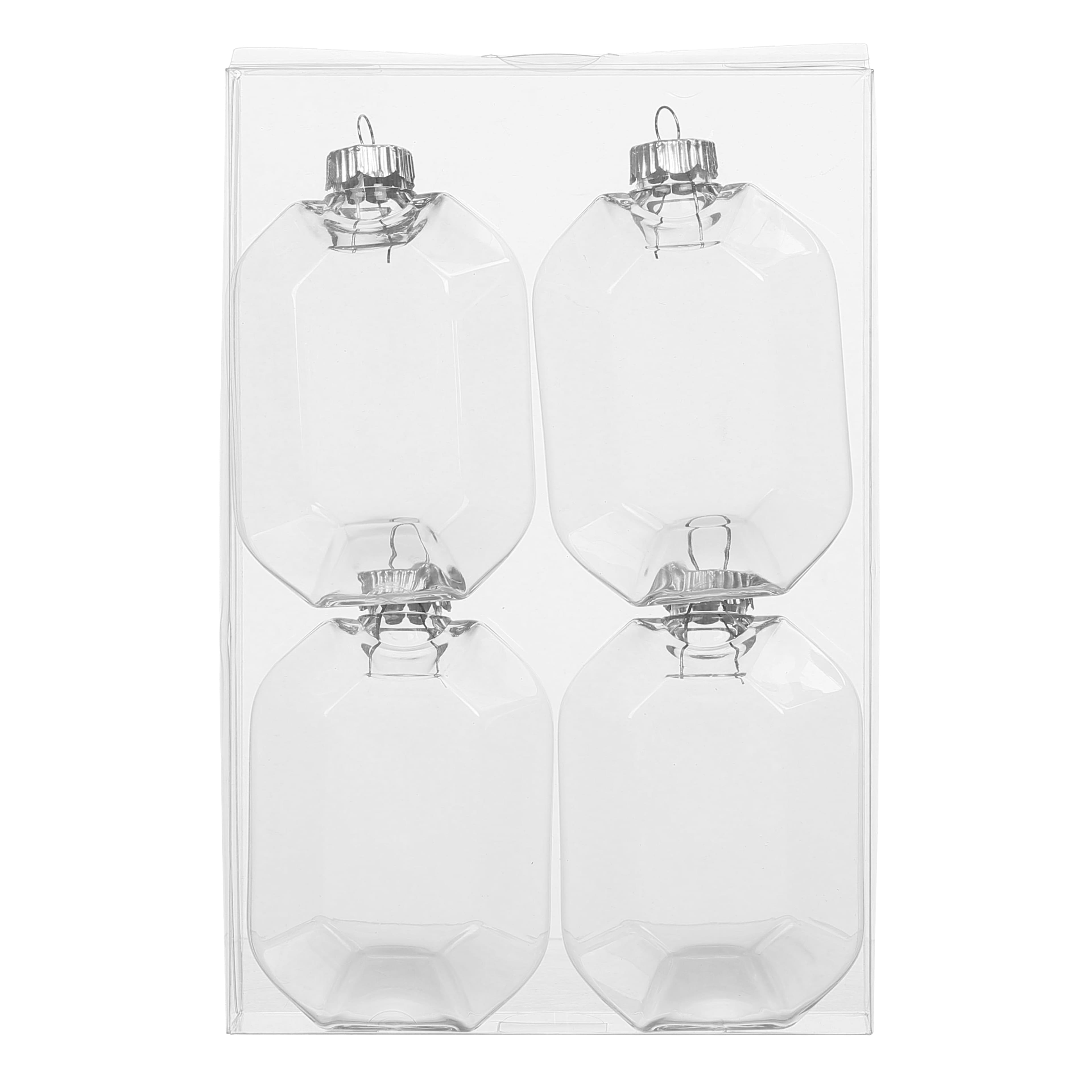 4 Pack 4.25&#x22; Clear DIY Plastic Gem Ornaments by Make Market&#xAE;