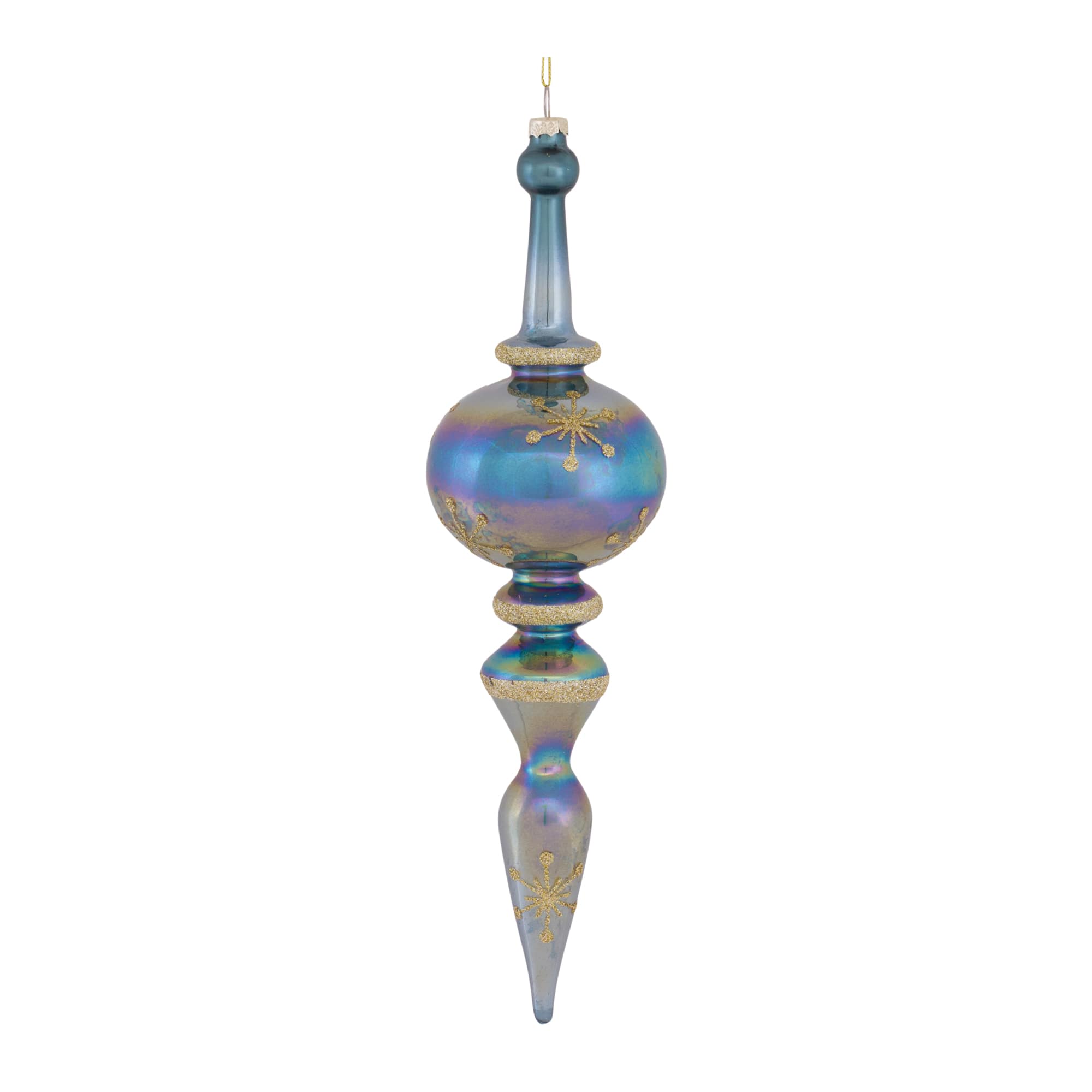 6ct. 13&#x22; Iridescent Glass Finial Drop Ornaments