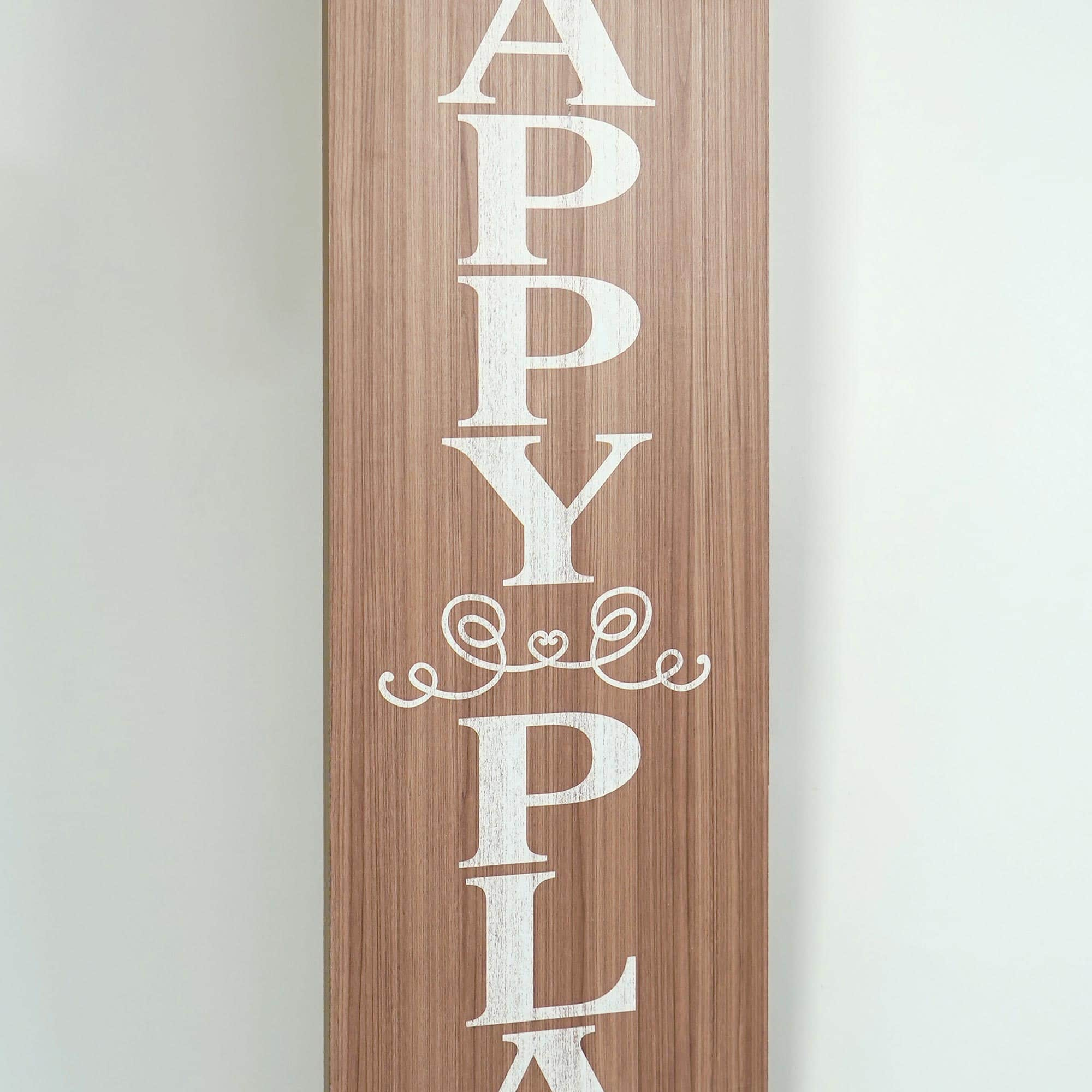 American Art D&#xE9;cor&#x2122; 47.25&#x22; Happy Place Nut House Double-Sided Hanging &#x26; Leaning Wall Sign