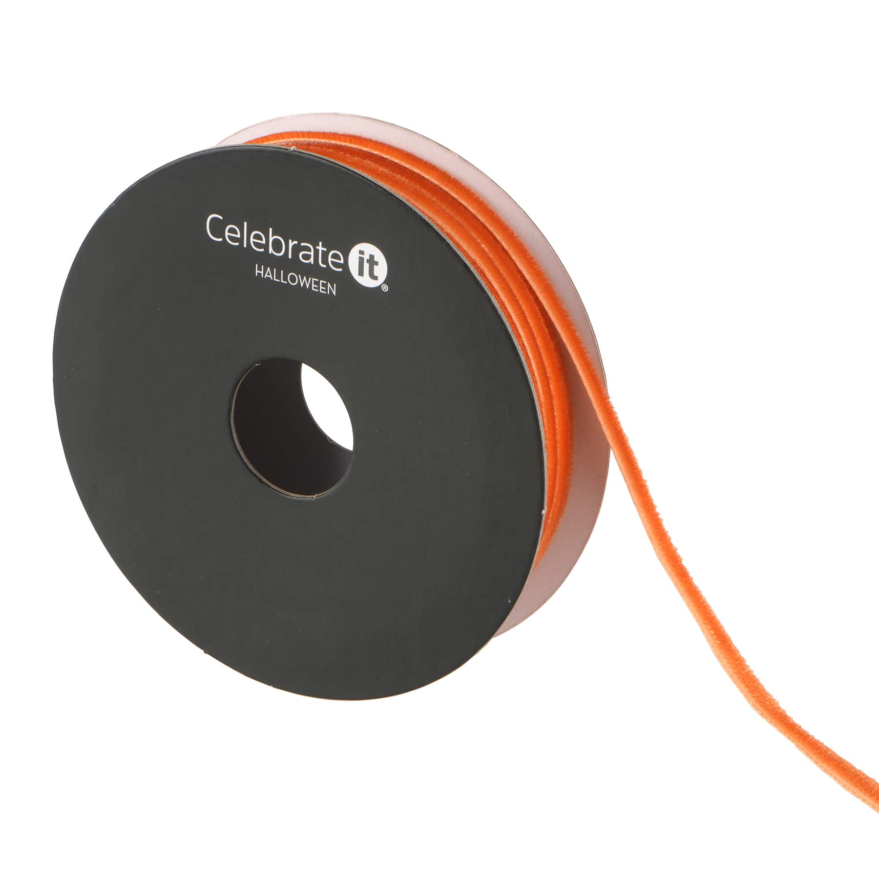 1/8" x 4yd. Orange Velvet Ribbon by Celebrate It® Halloween