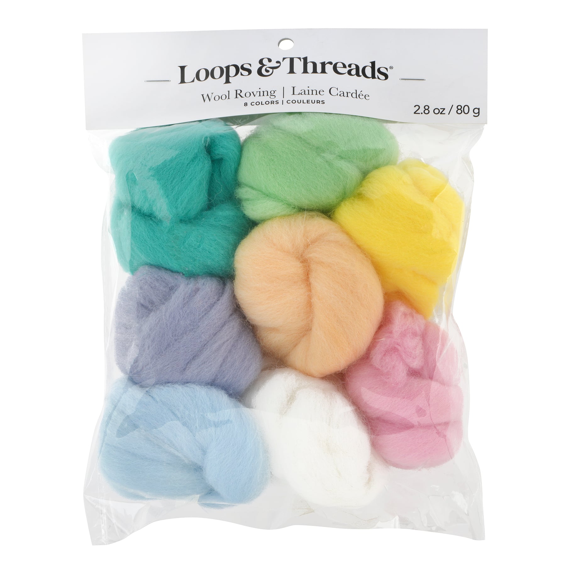 8 Colour Wool Roving Set by Loops & Threads™
