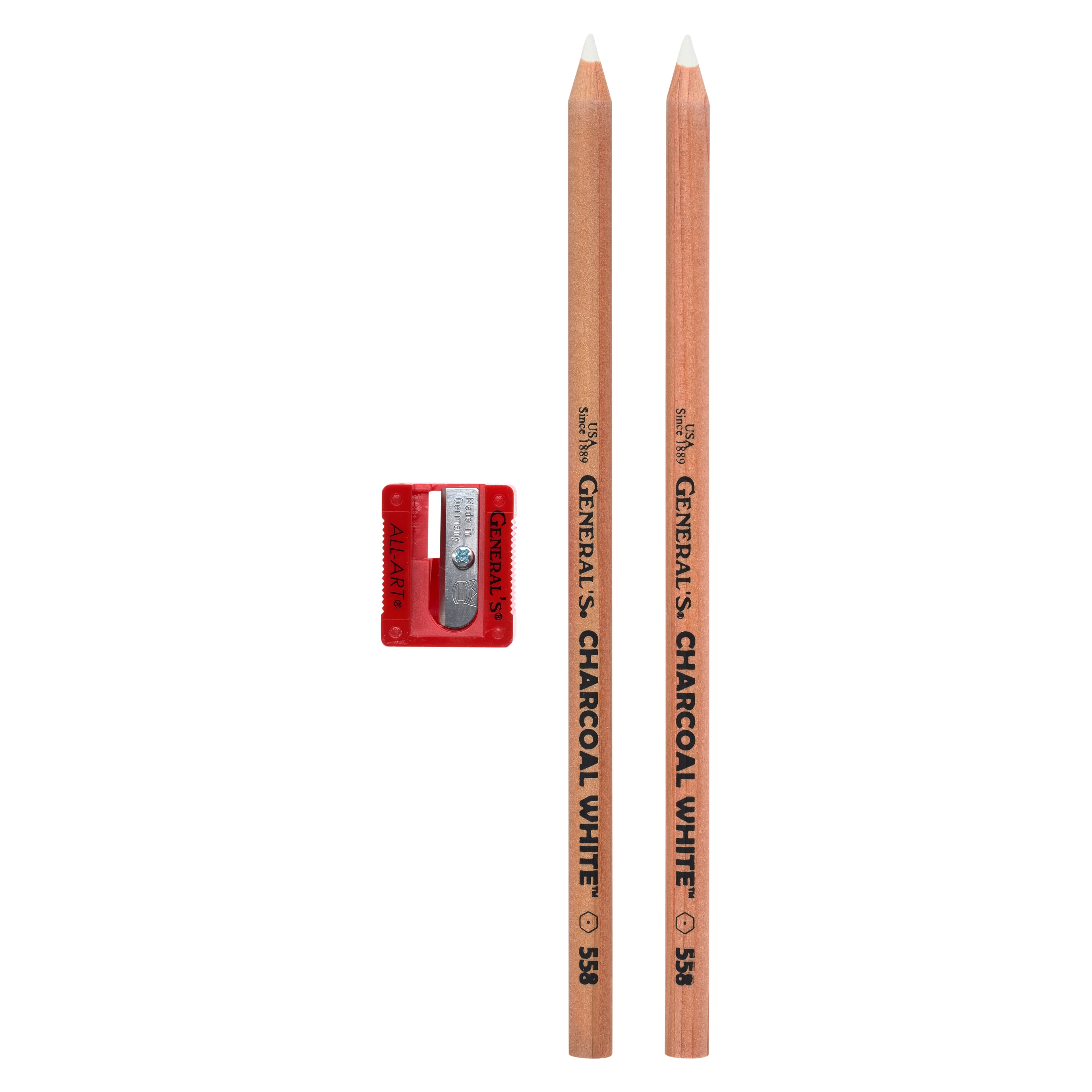  General Pencil 5582BP Charcoal White Pencils 2/Pkg-2B : Office  Products
