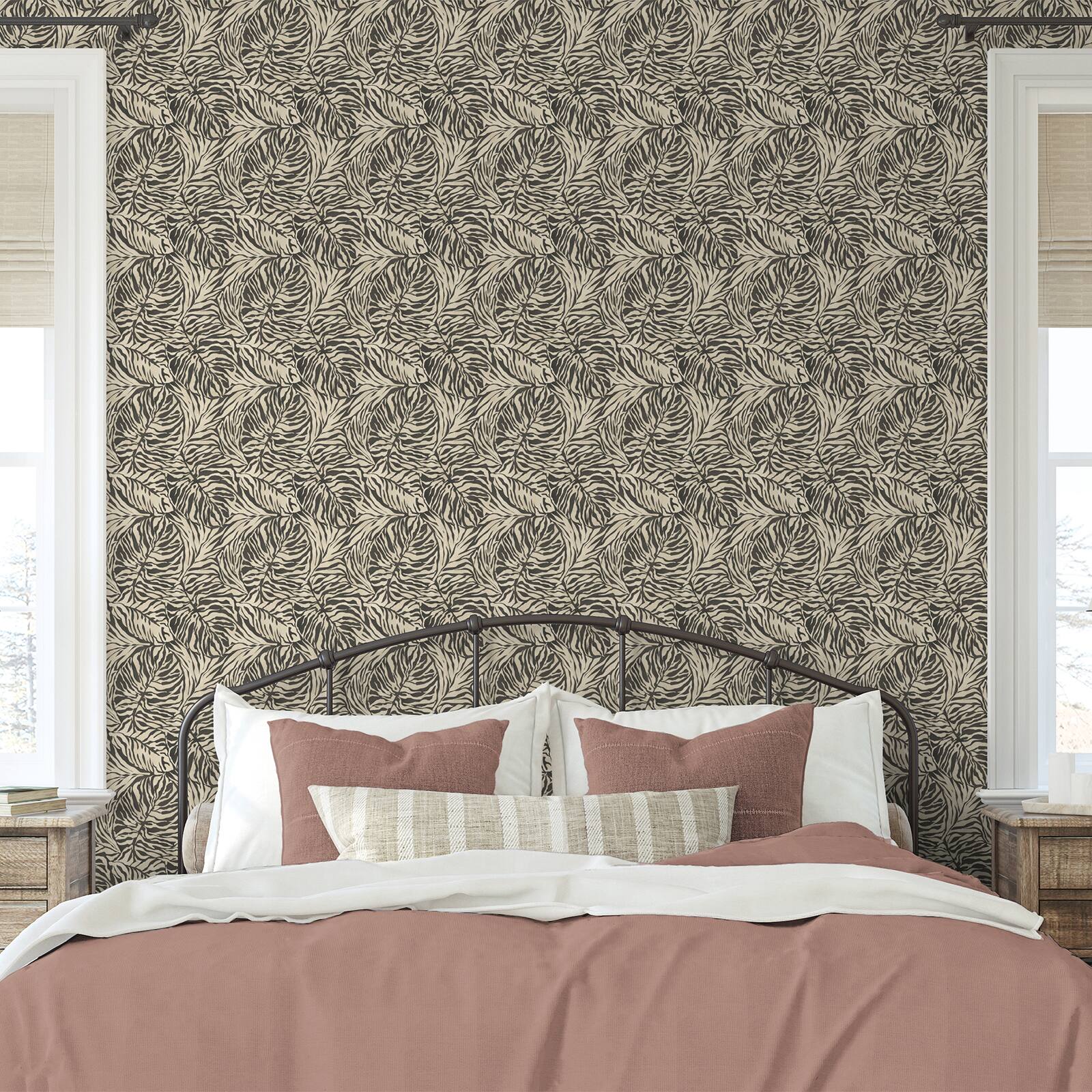 Tommy Bahama Zebra Leaf Peel &#x26; Stick Wallpaper