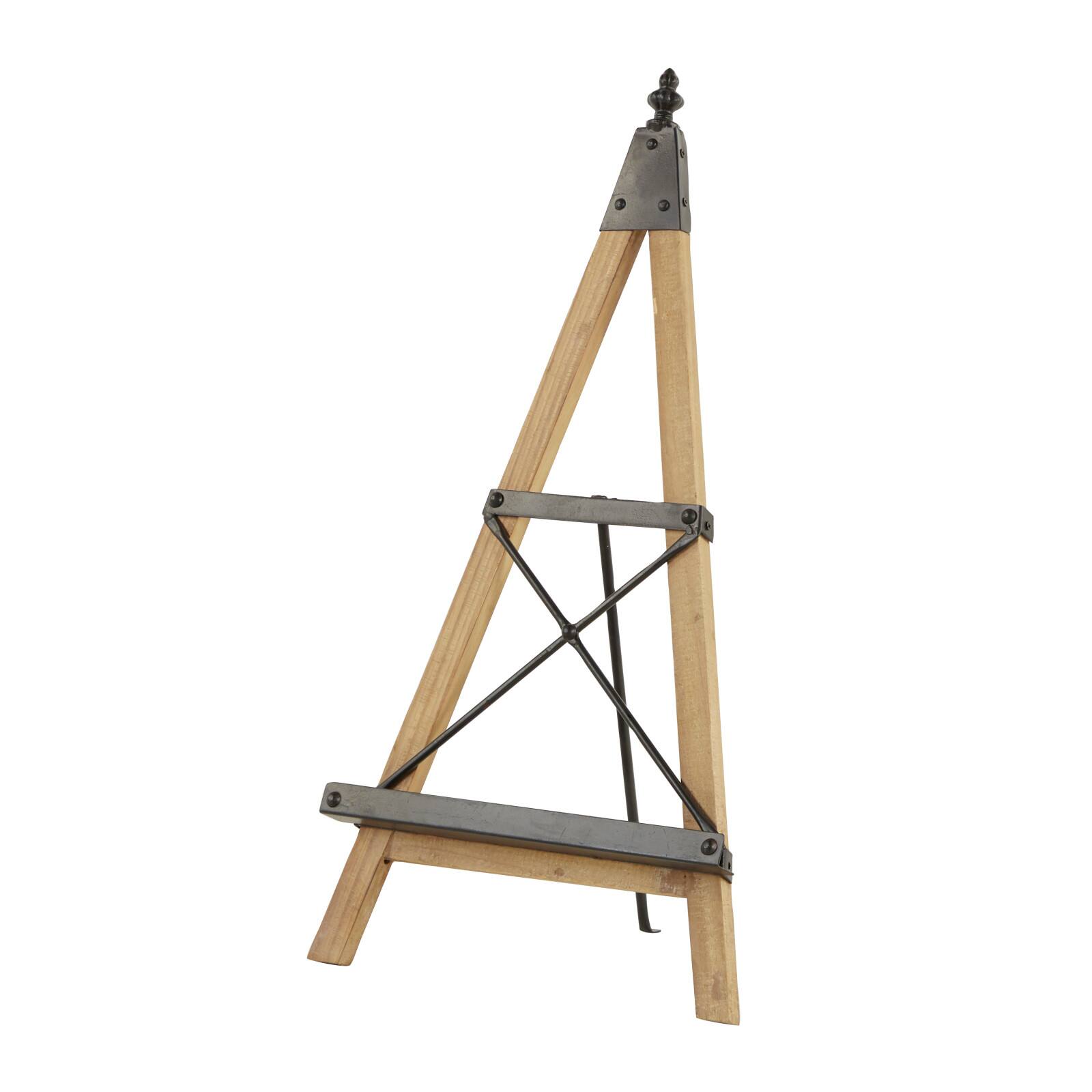 Light Brown Iron Industrial Easel, 26" x 14" x 9"