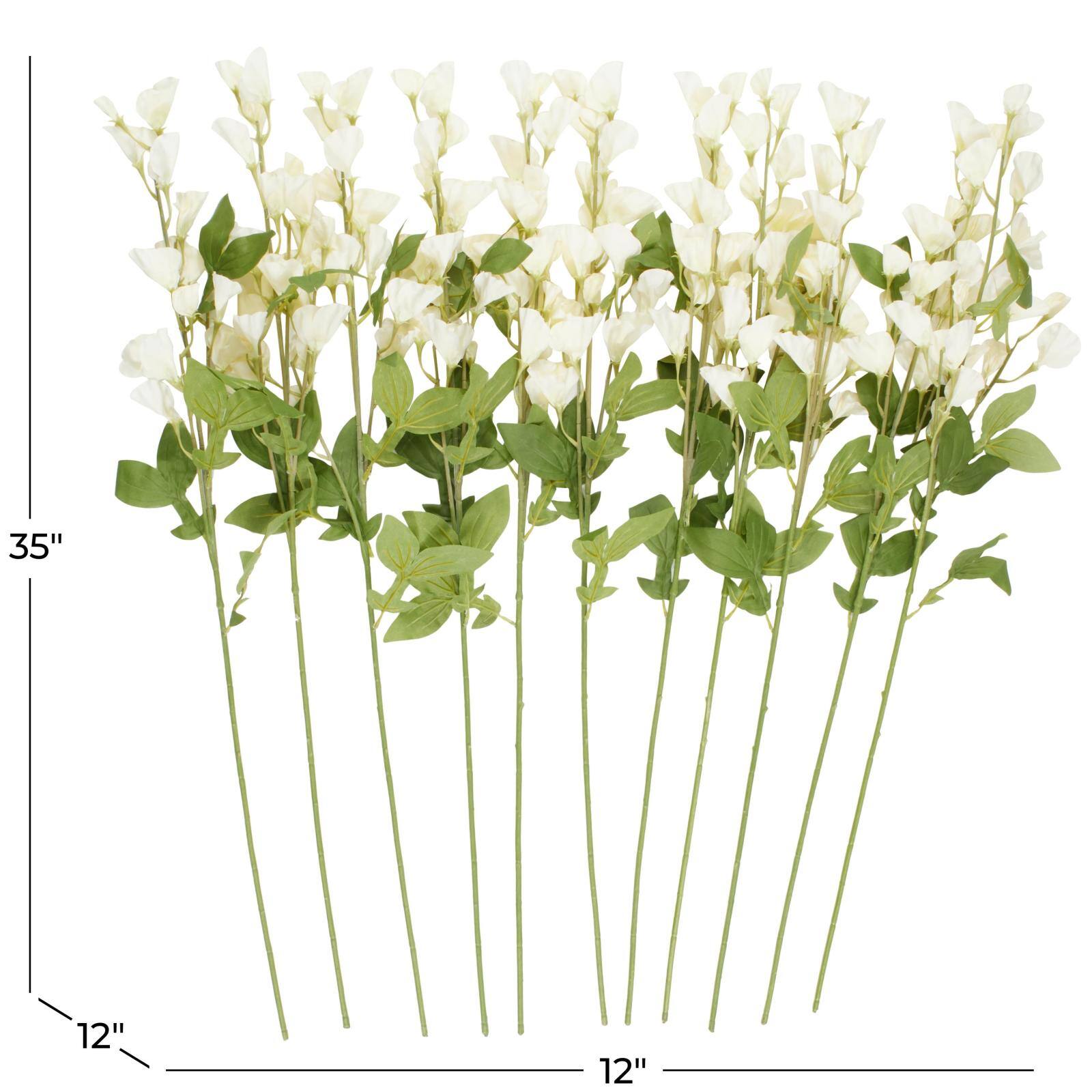35" White Sweet Pea Artificial Flower Stem, 12ct.