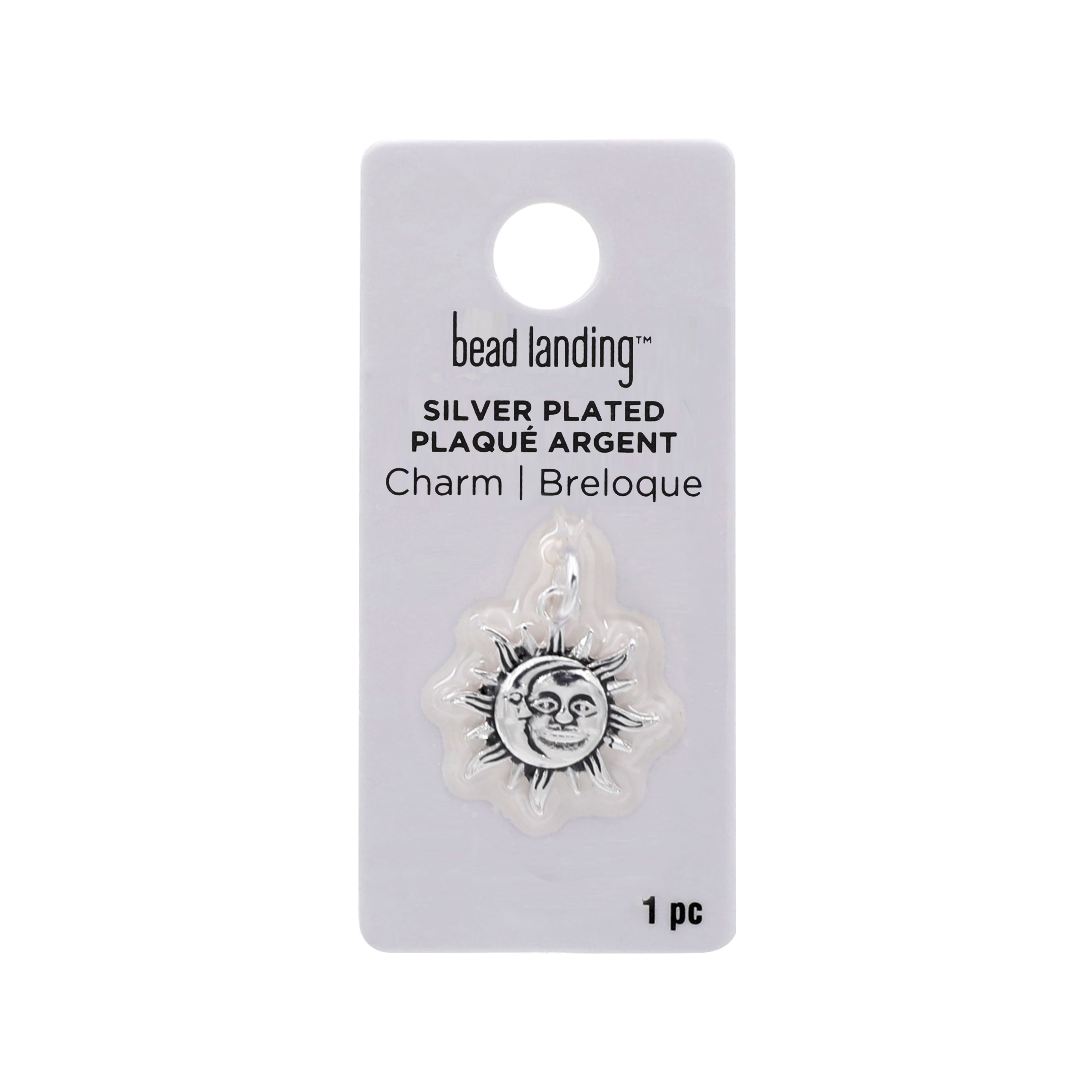 Silver Plated Sun &#x26; Moon Charm by Bead Landing&#x2122;