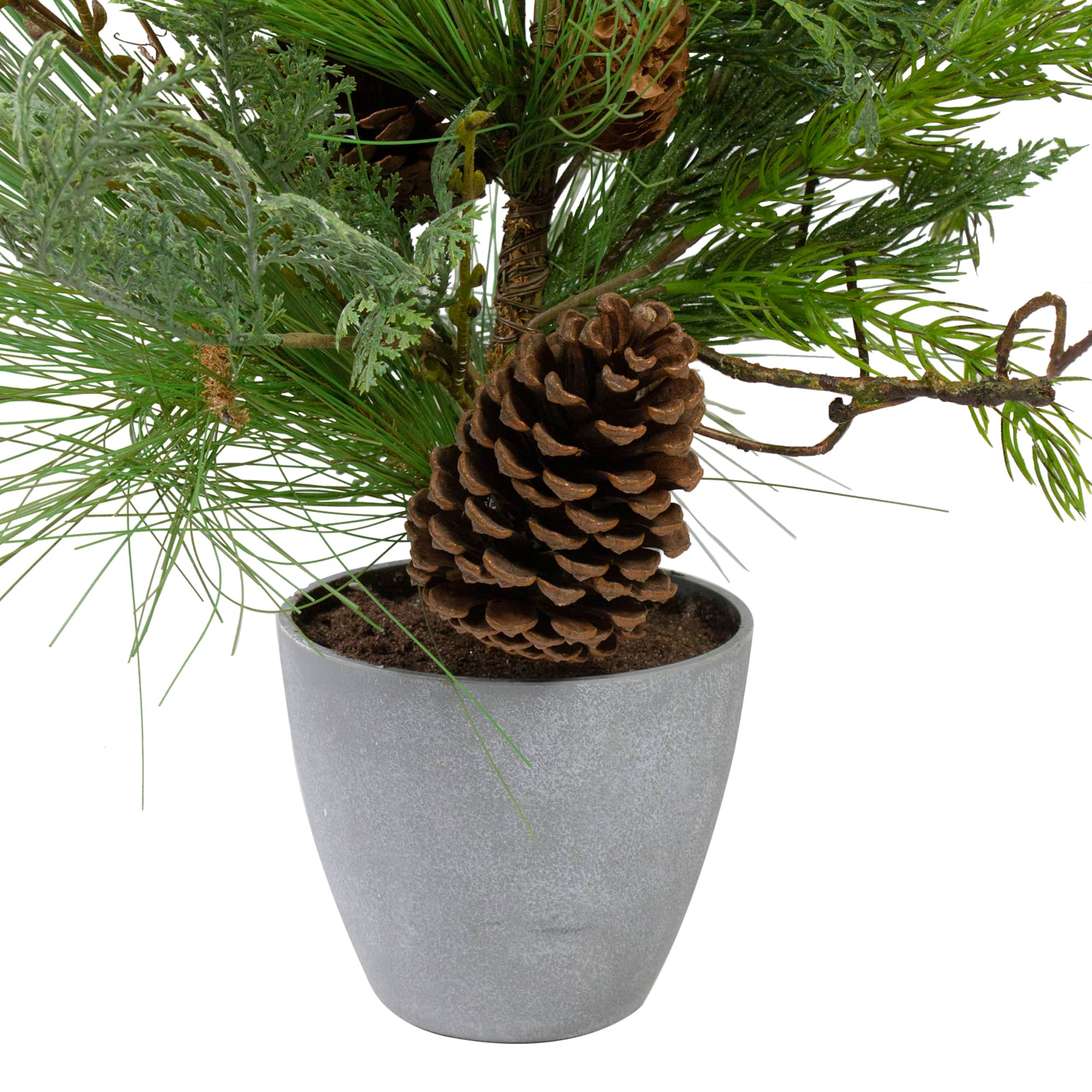 2ft. Unlit Real Touch&#x2122;&#xFE0F; Mixed Pine &#x26; Cedar Artificial Christmas Tree in Gray Pot