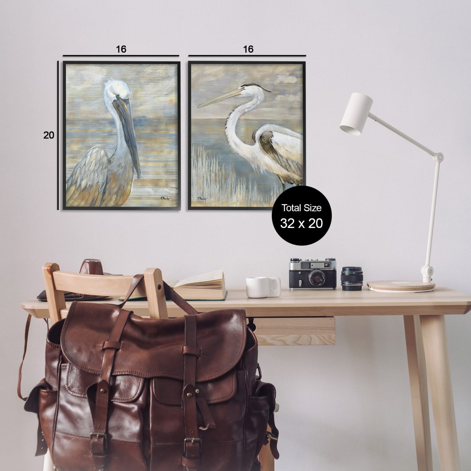 Stupell Industries Sea Birds Abstract Beach Framed Giclee Art