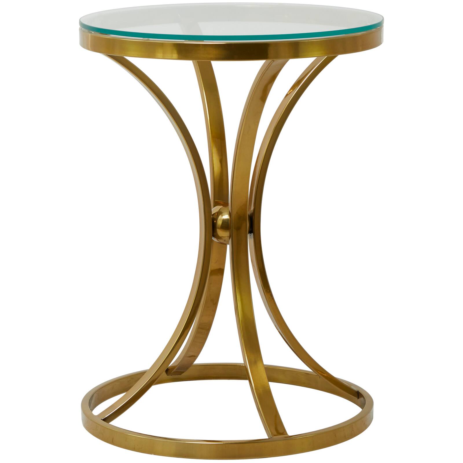 Gold Stainless Steel Contemporary Accent Table, 18" x 18" x 25"
