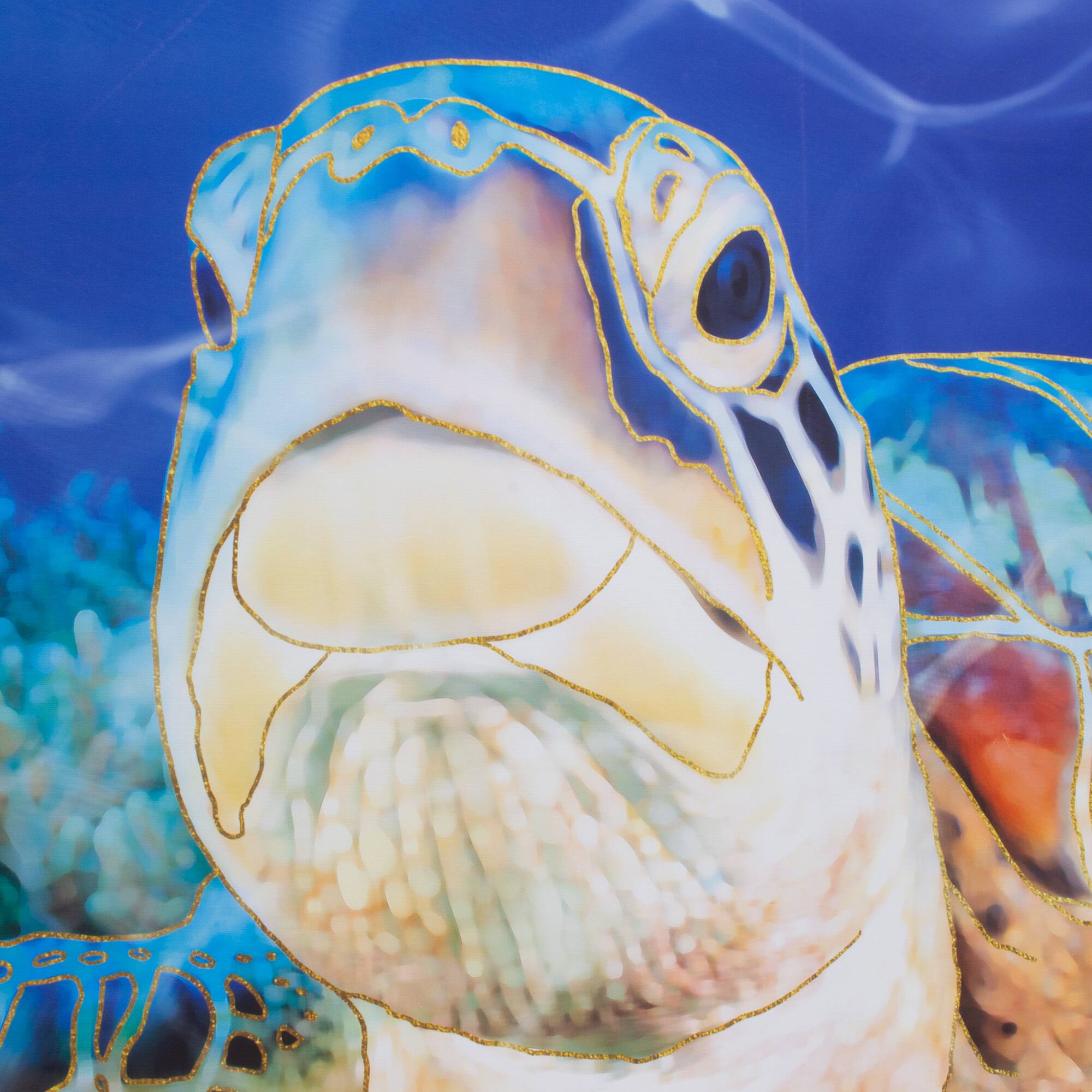 Sea Turtle Outdoor Canvas Art Print - 35&#x22;x35&#x22;