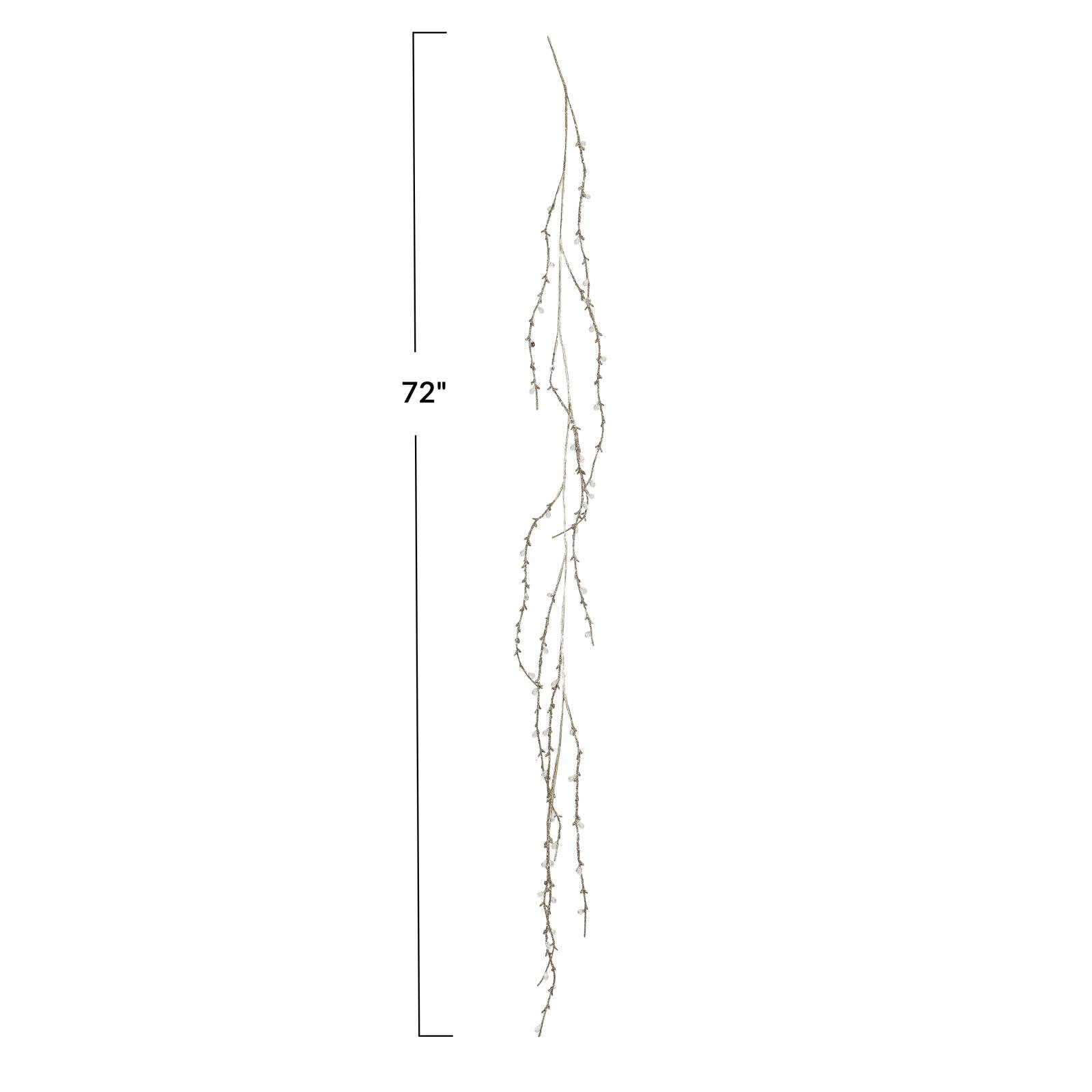 Hello Honey&#xAE; 6ft. Gold Finish Faux Twig Garland with Acrylic Jewels &#x26; Glitter