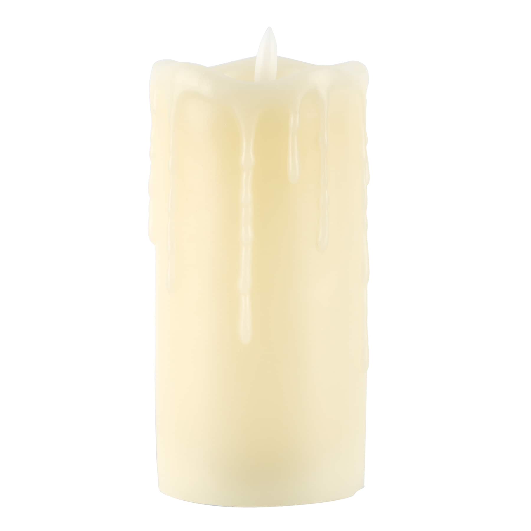 3&#x22; x 6&#x22; Cream Drip LED Pillar Candle by Ashland&#xAE;