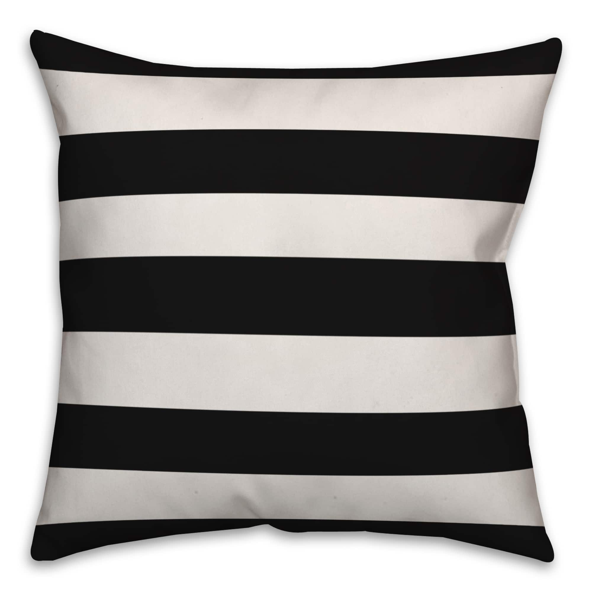 Hello Floral Stripes Throw Pillow