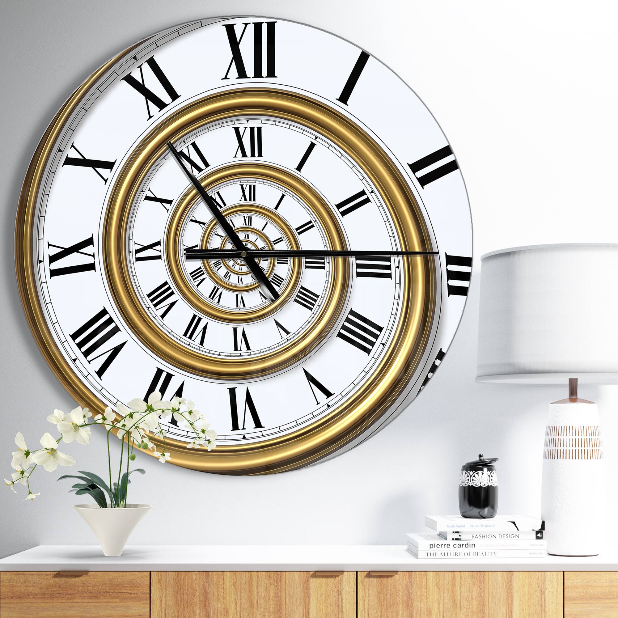 Designart &#x27;Time Spiral In Antique Style Modern Wall Clock